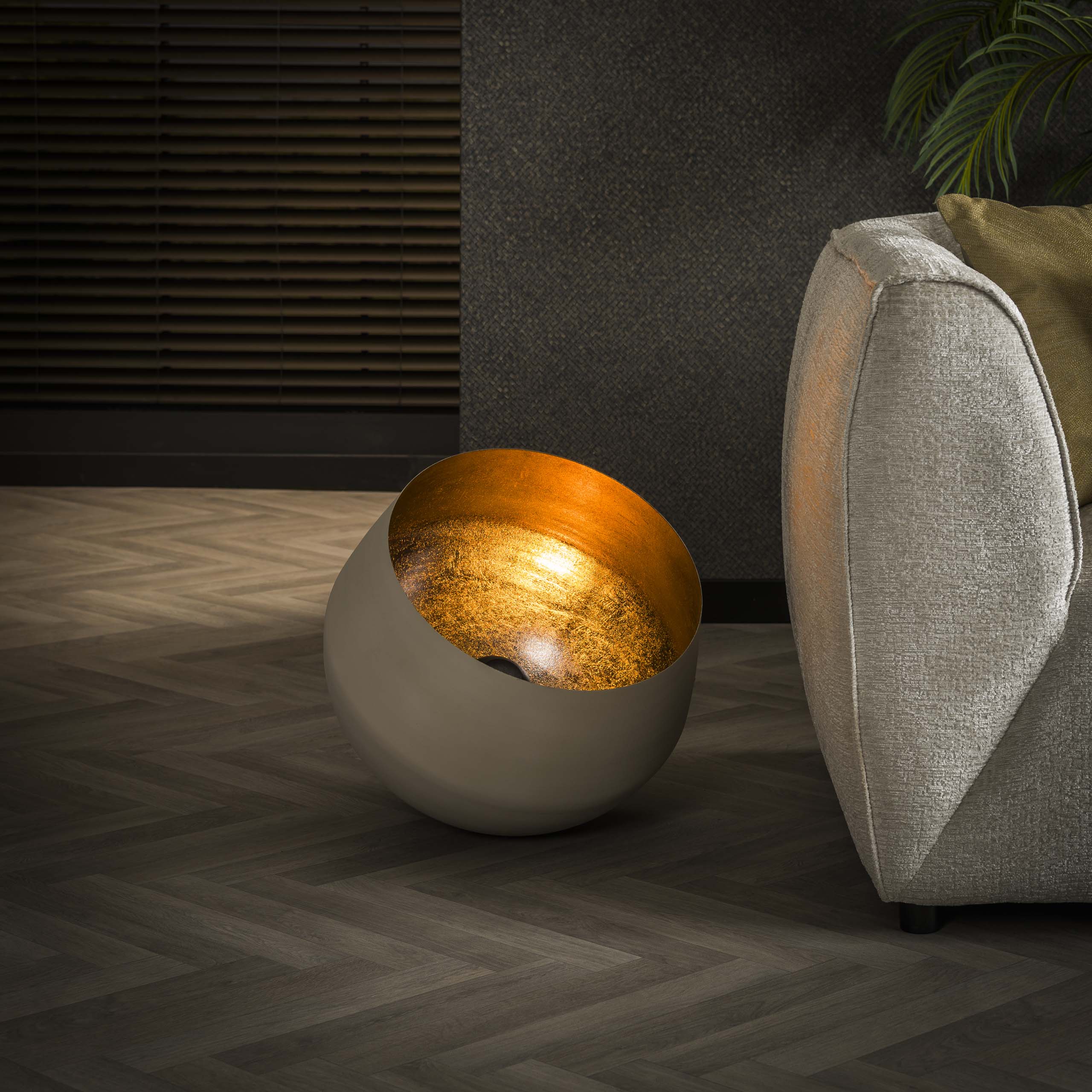 Tafellamp Basket 1-lichts Ø50cm / Mat beige