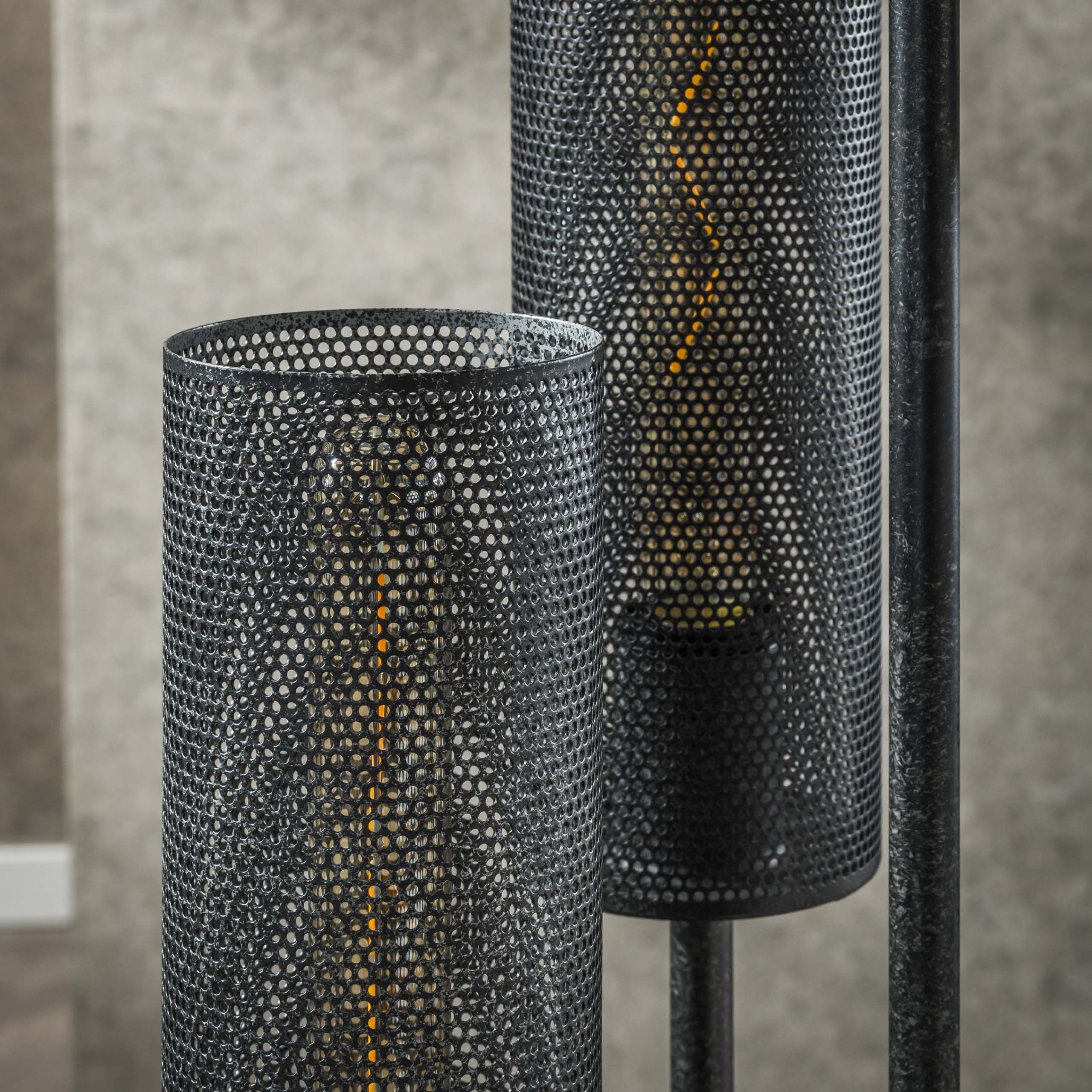 Vloerlamp Tube Mesh Getrapt 5 Lichts Artic Zwart