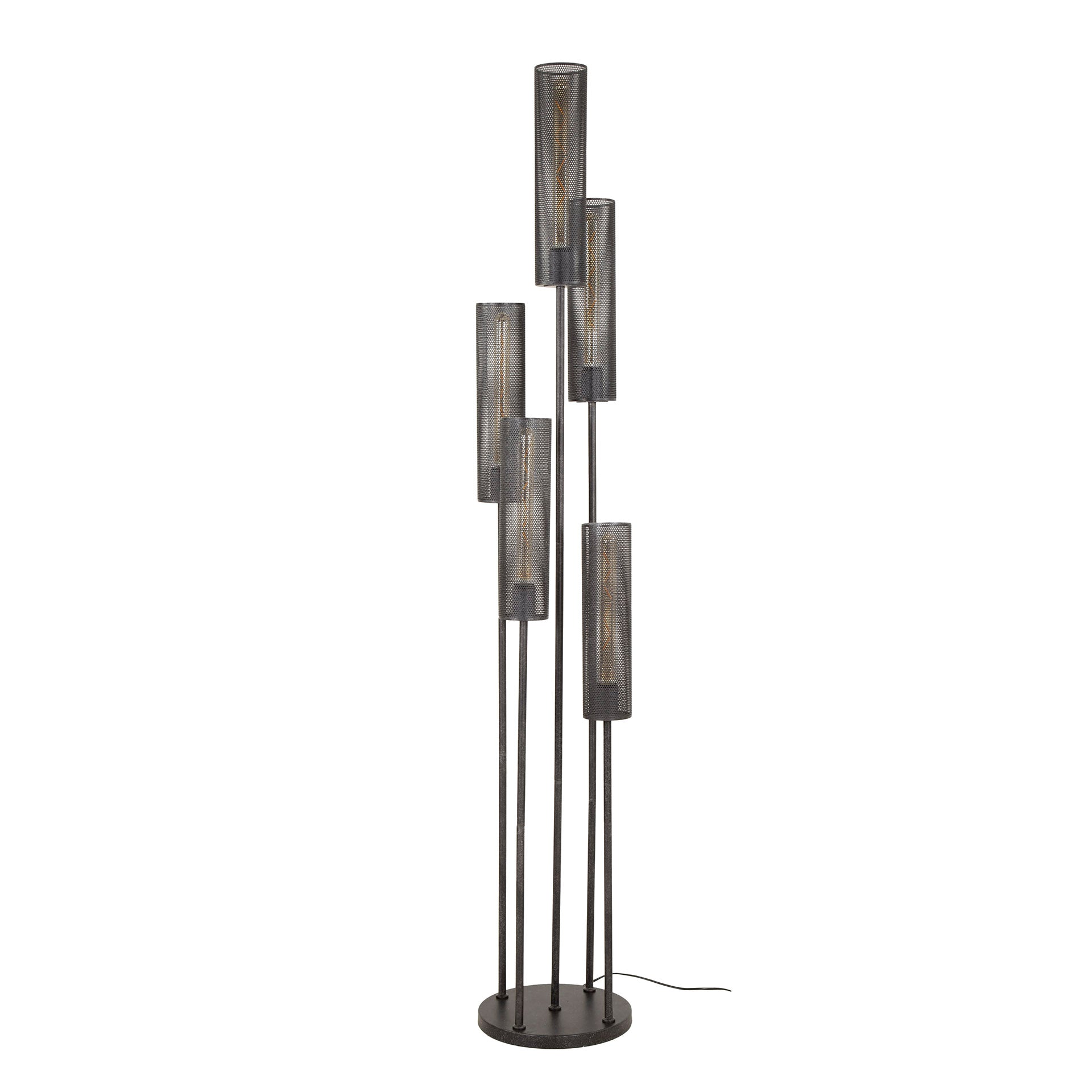 Vloerlamp Tube Mesh Getrapt 5 Lichts Artic Zwart