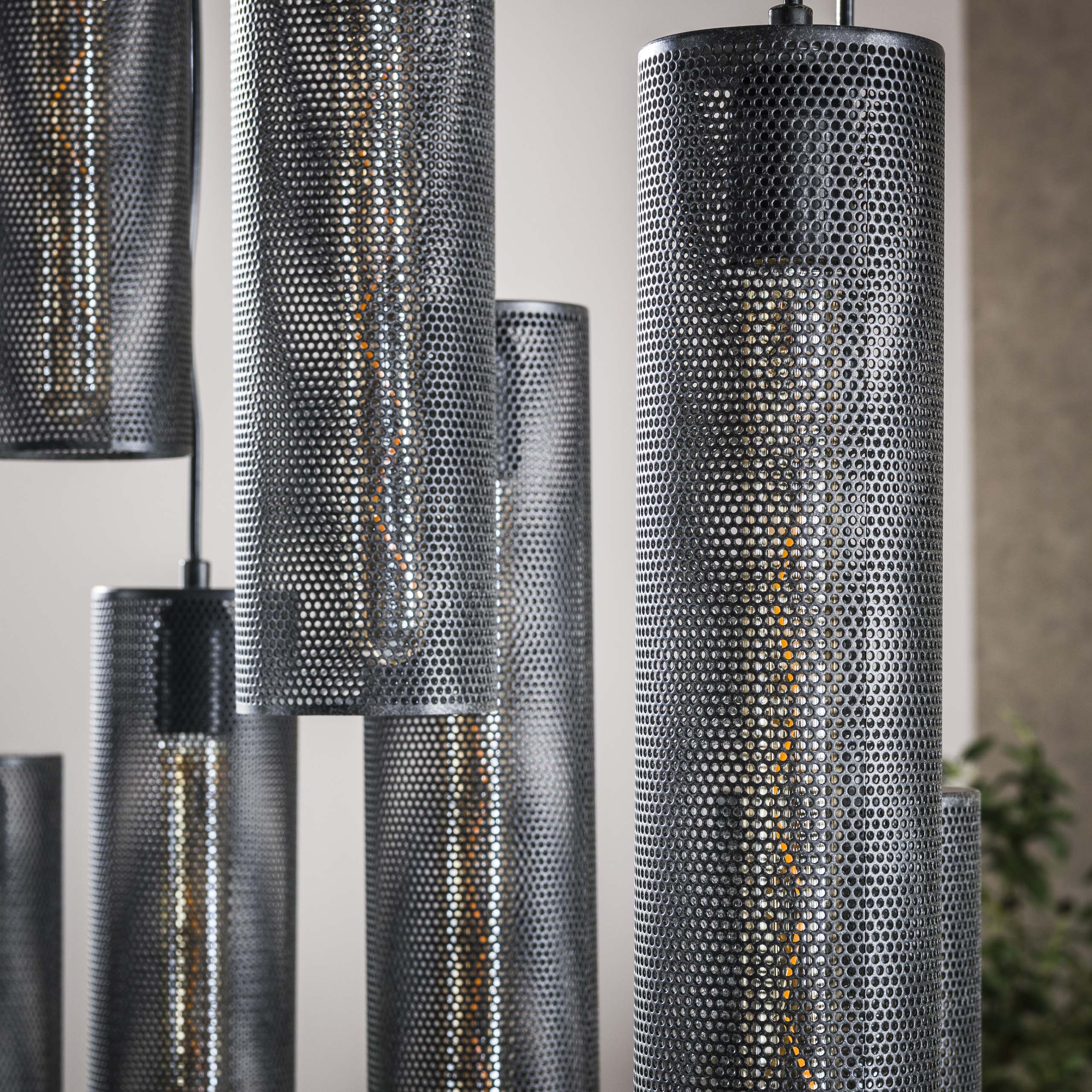 Hanglamp Tube Mesh 5 4 Lichts Artic Zwart
