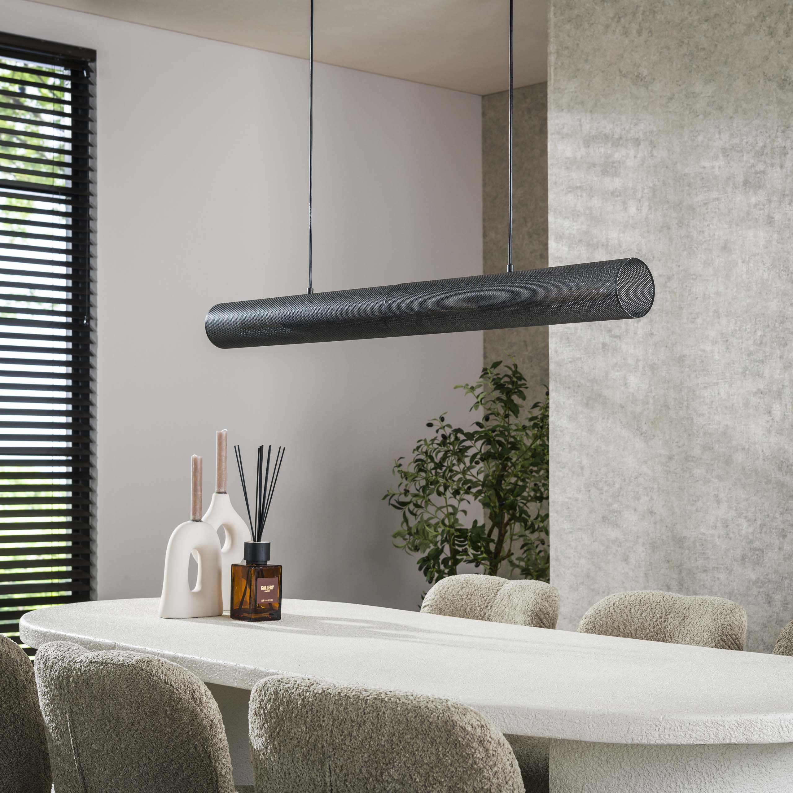 Hanglamp Tube Mesh 4 Lichts 120Cm Artic Zwart