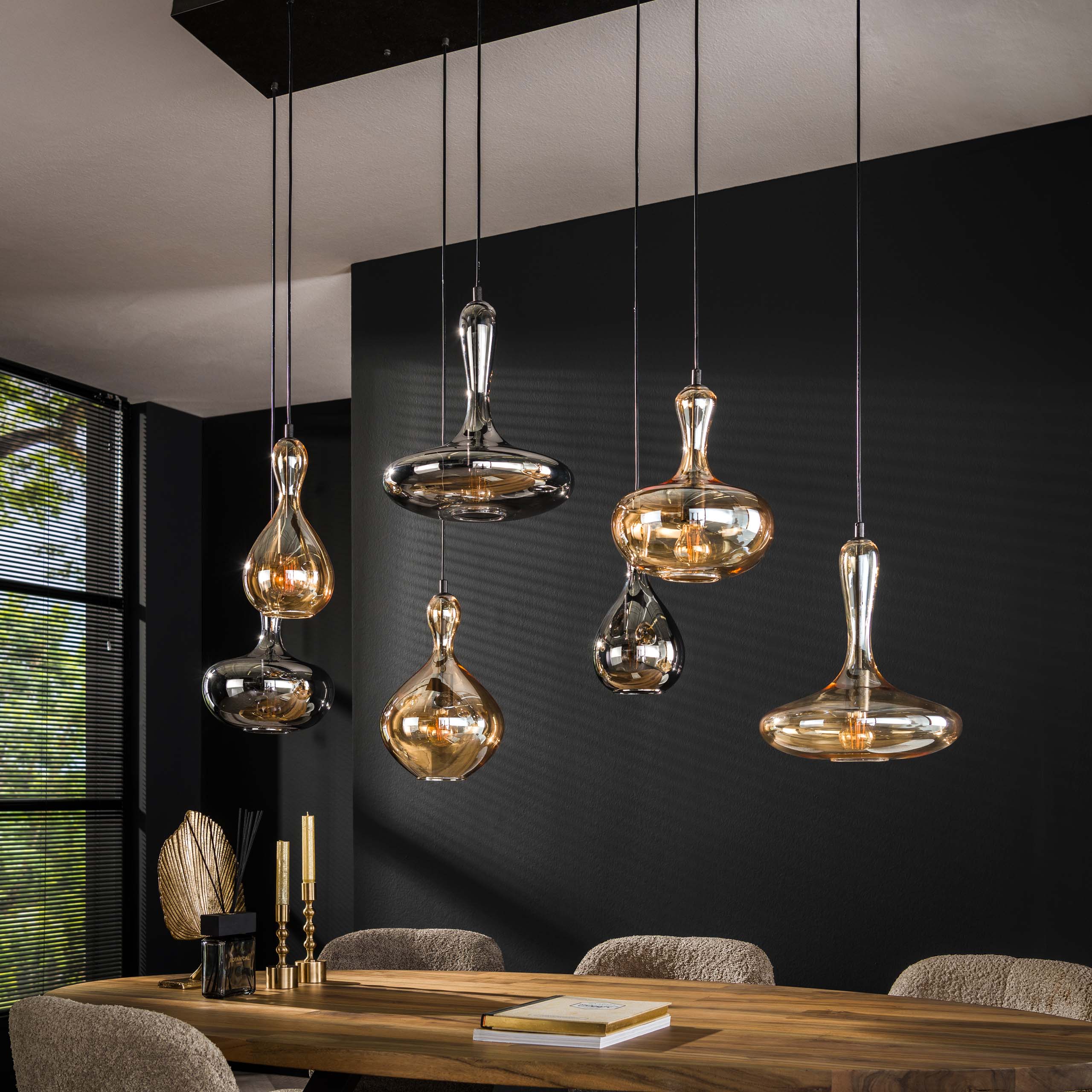 Hanglamp Karaf 4 3 Lichts Artic Zwart