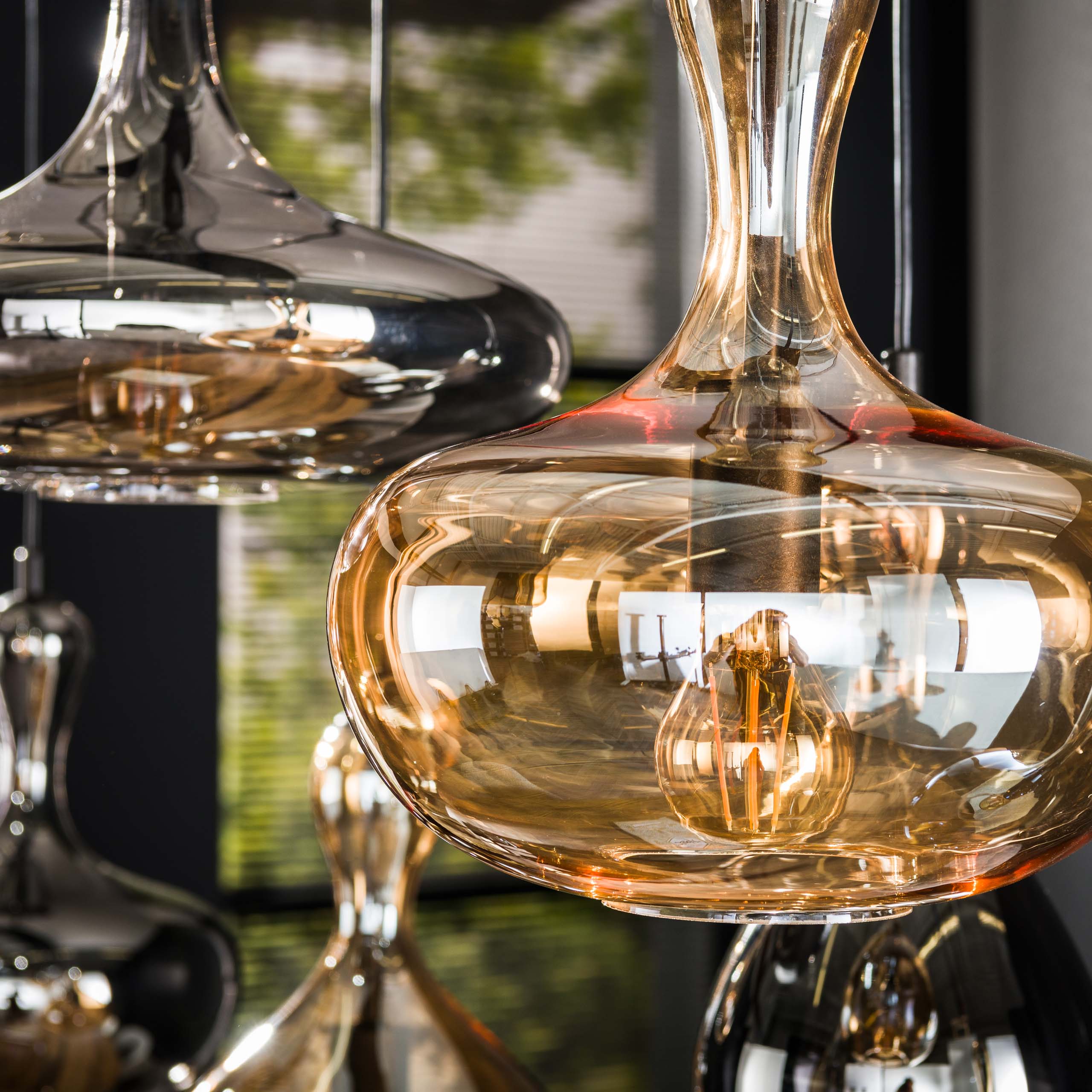 Hanglamp Karaf 4 3 Lichts Artic Zwart
