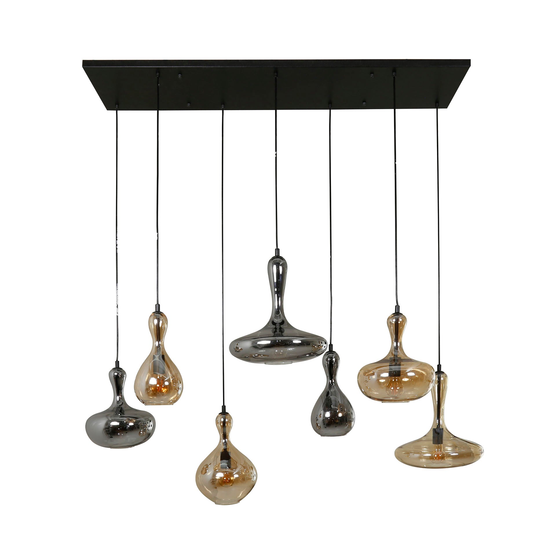 Hanglamp Karaf 4 3 Lichts Artic Zwart