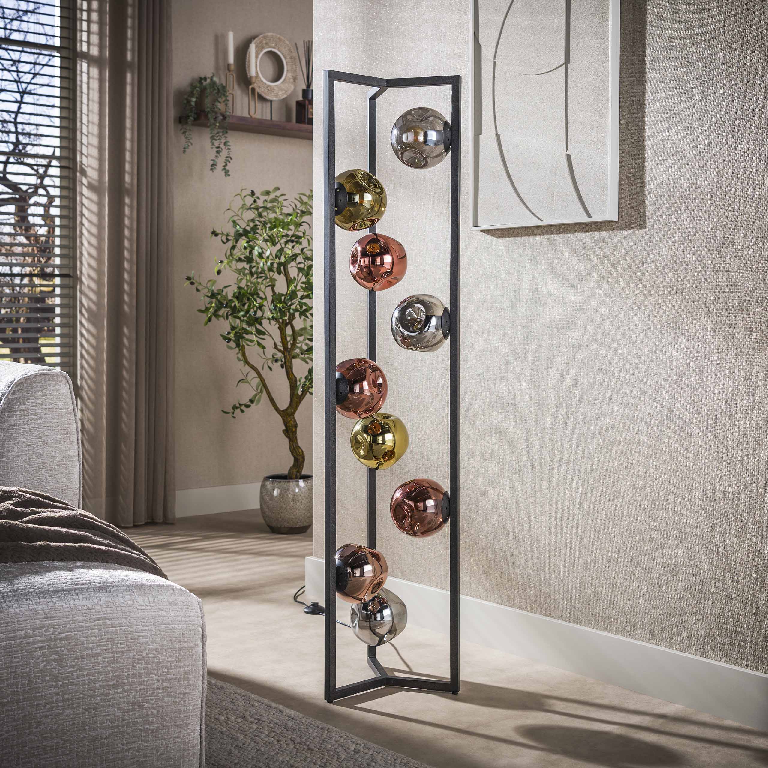 Vloerlamp Stellar 9-lichts / Artic zwart