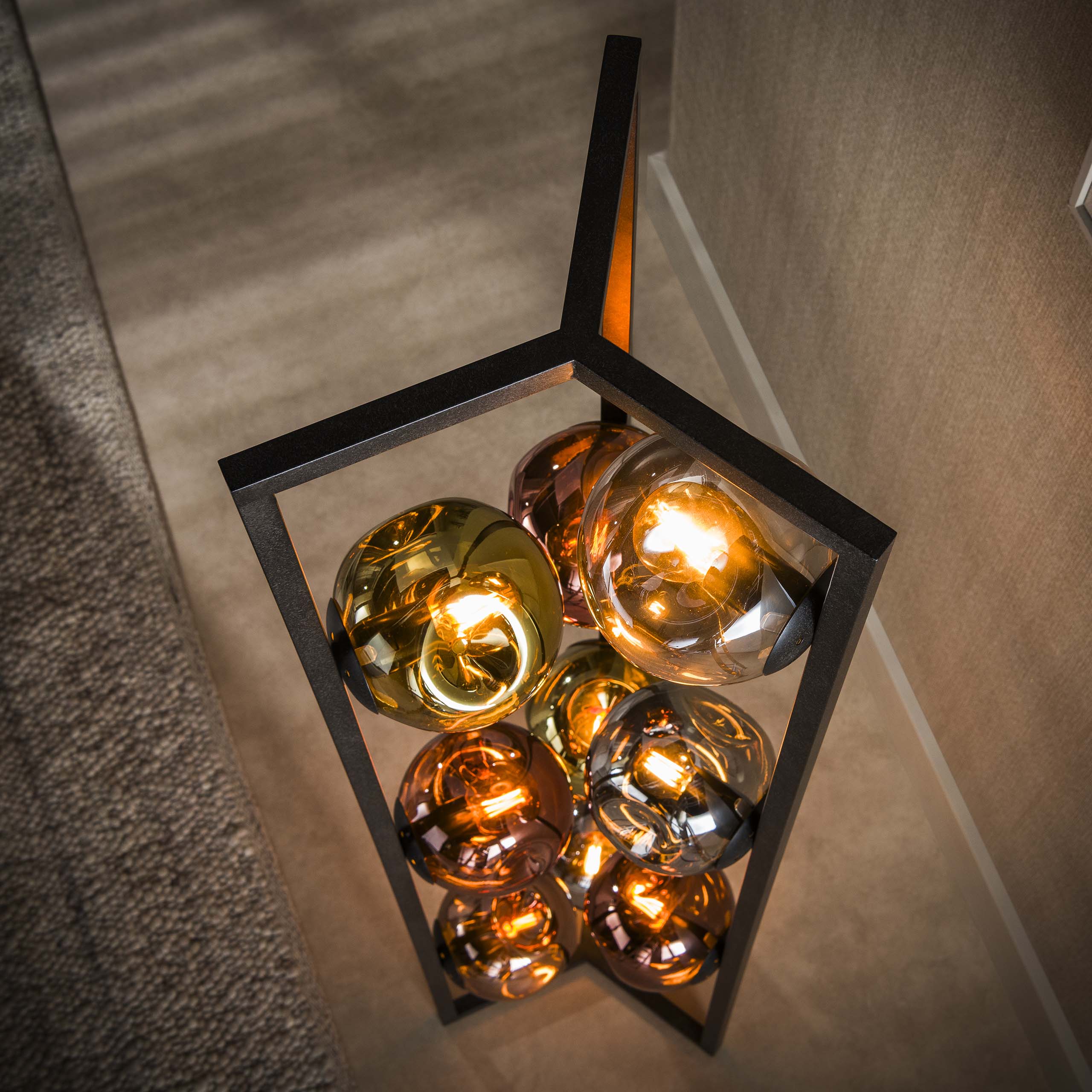 Vloerlamp Stellar 9-lichts / Artic zwart