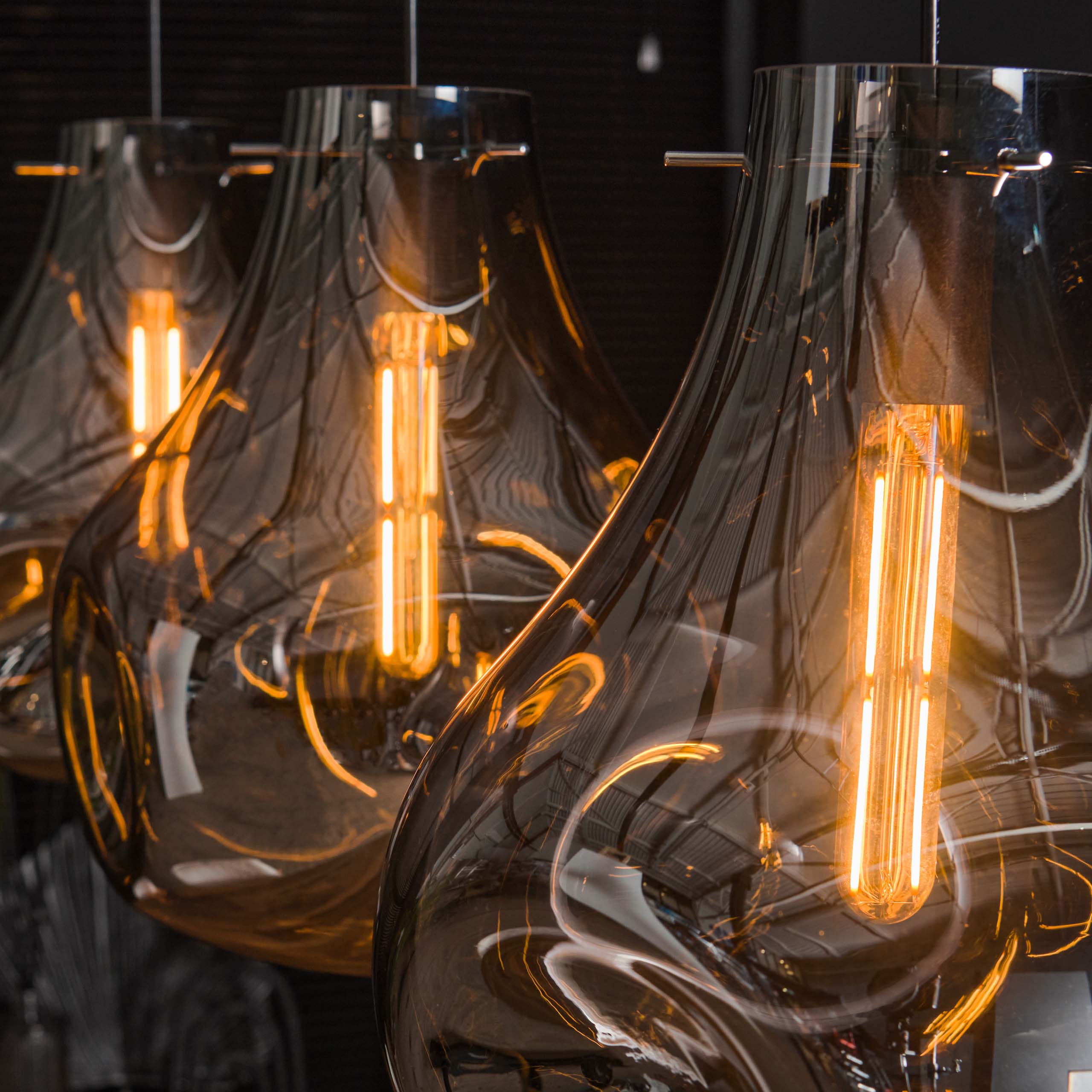 Hanglamp Dent Glass 3 Lichts Artic Zwart