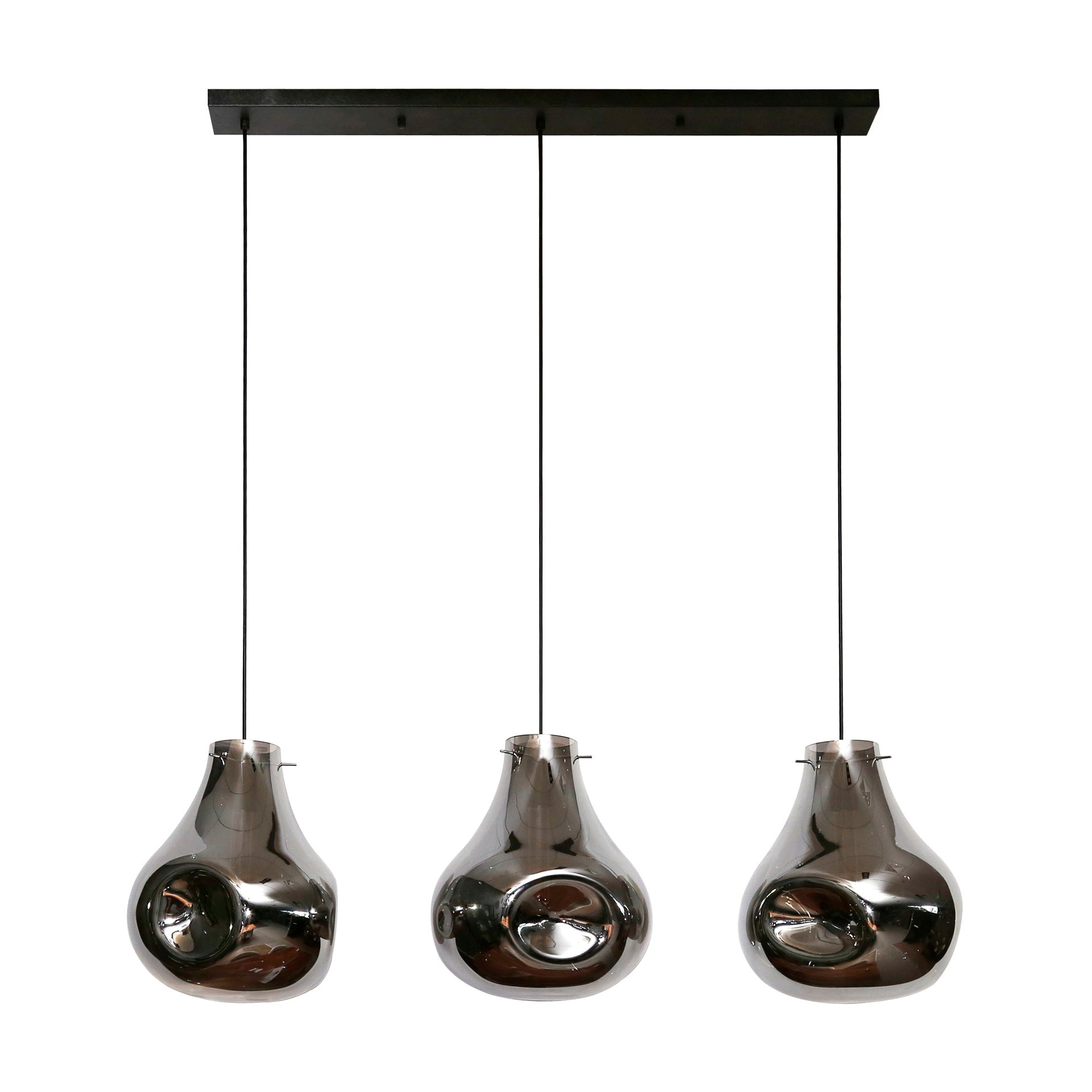 Hanglamp Dent Glass 3 Lichts Artic Zwart