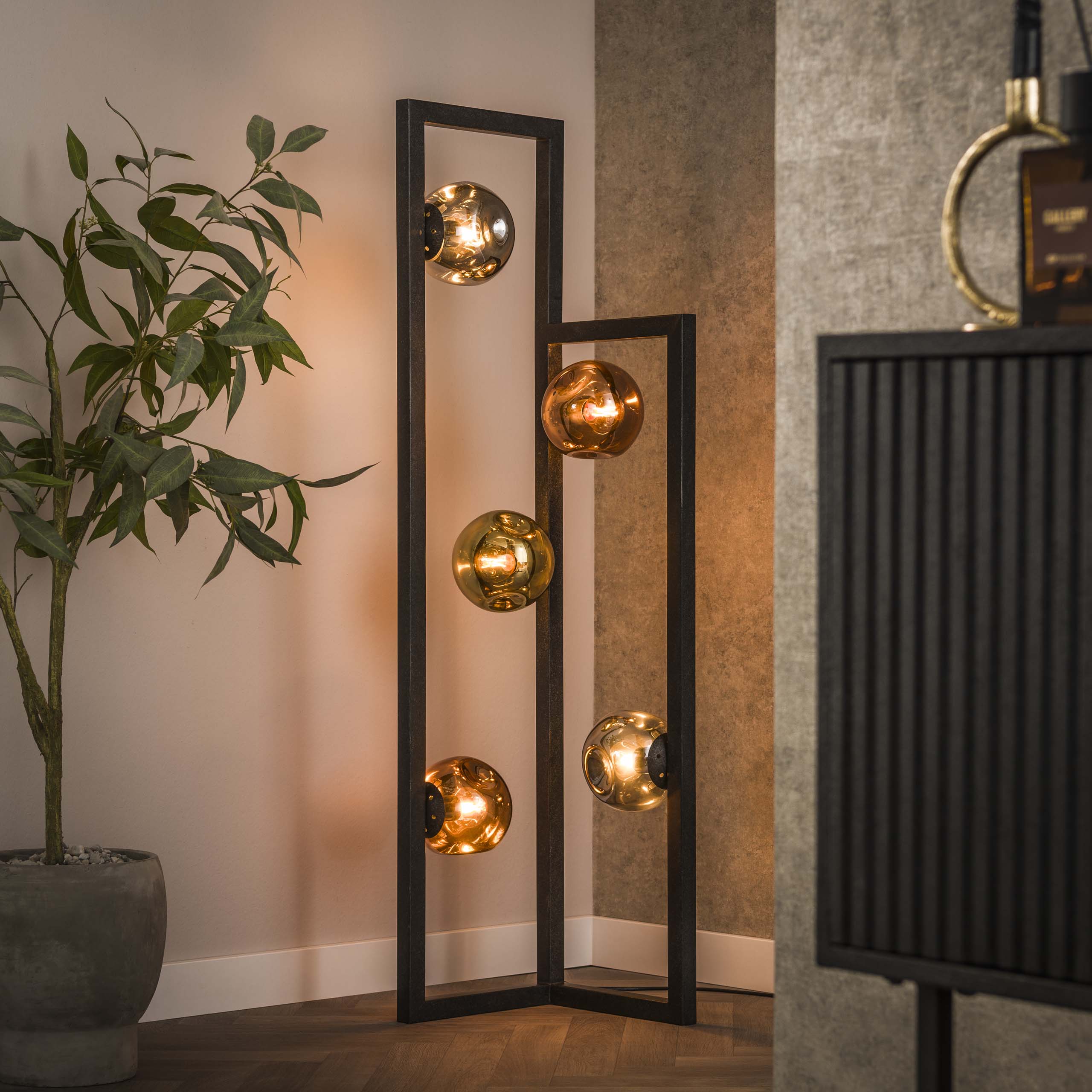 Vloerlamp Stellar 5-lichts / Artic zwart