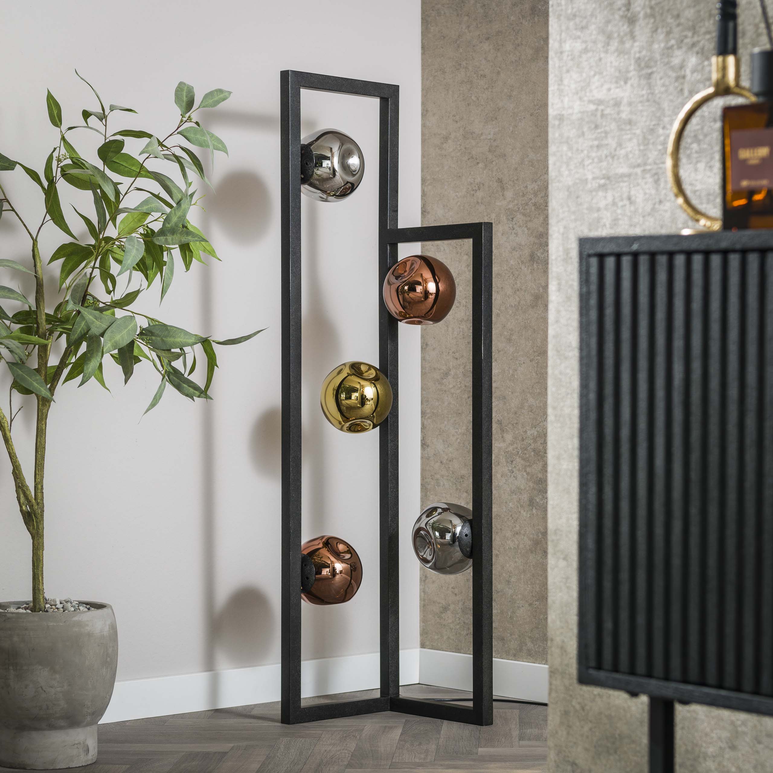 Vloerlamp Stellar 5 Lichts Artic Zwart