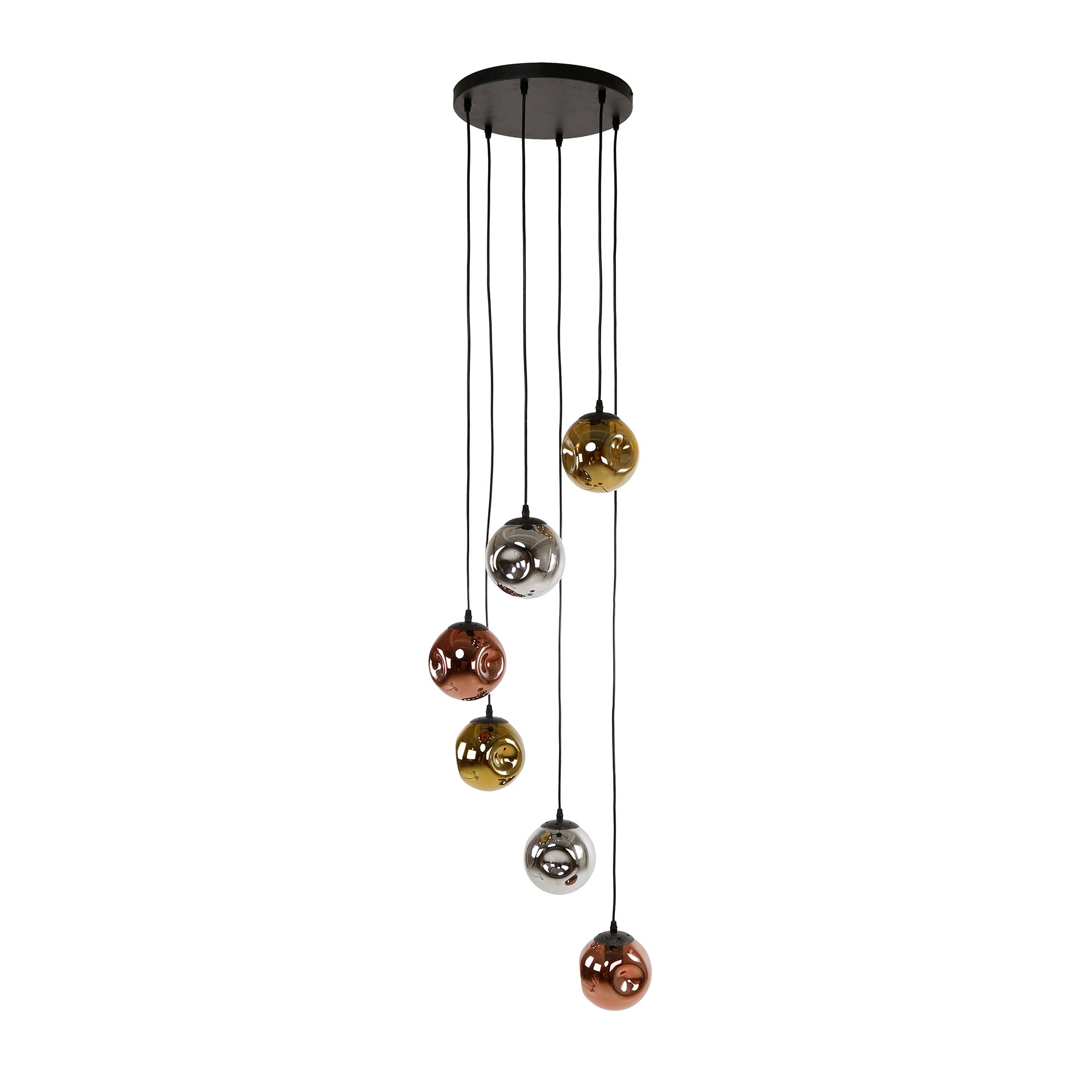 Hanglamp Stellar Getrapt 6 Lichts Artic Zwart
