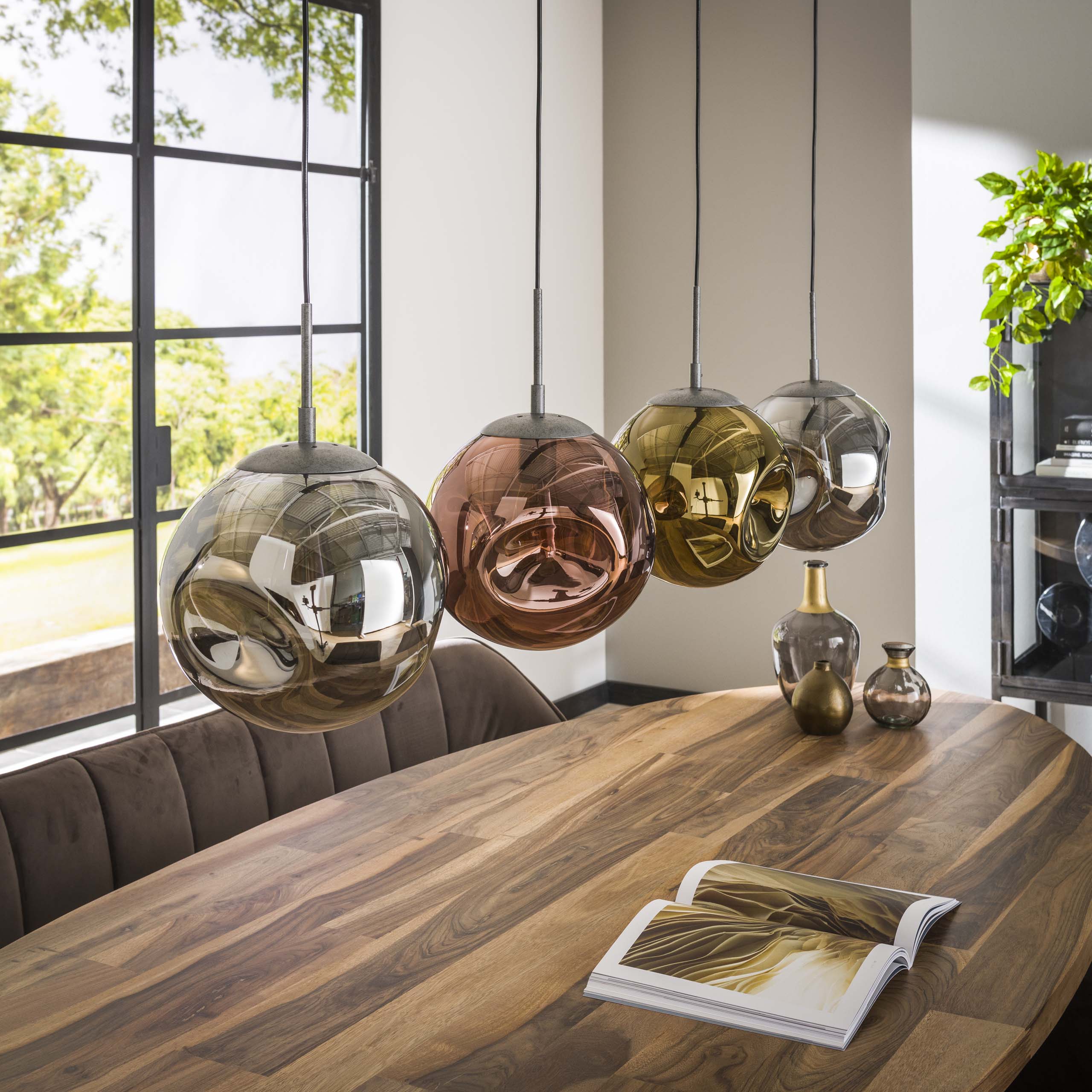 Hanglamp Stellar 4 Lichts Oud Zilver