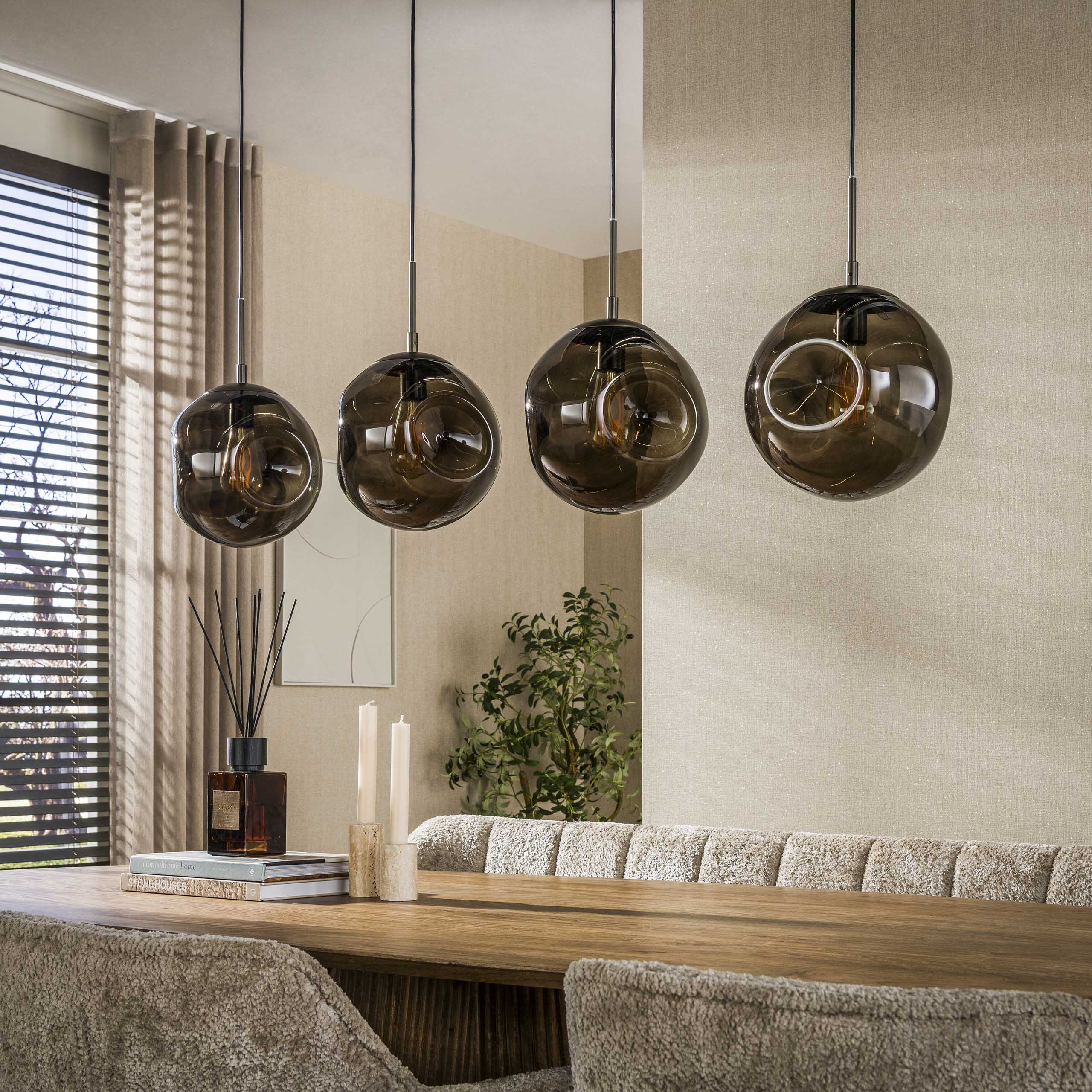 Hanglamp Stellar 4-lichts / Sienna bruin