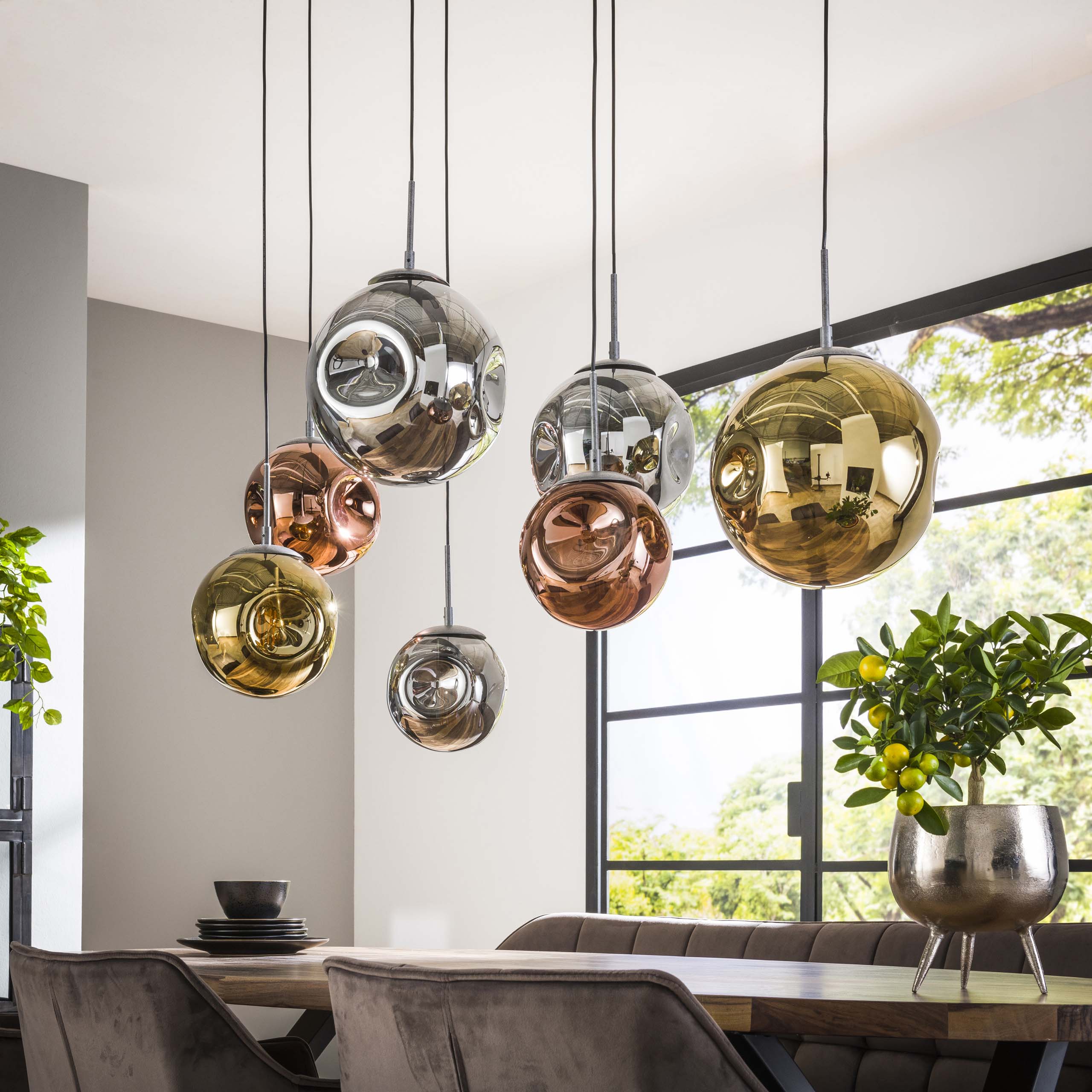 Hanglamp Stellar 4 3 Lichts Oud Zilver
