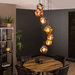 Hanglamp Stellar Getrapt 7 Lichts Oud Zilver