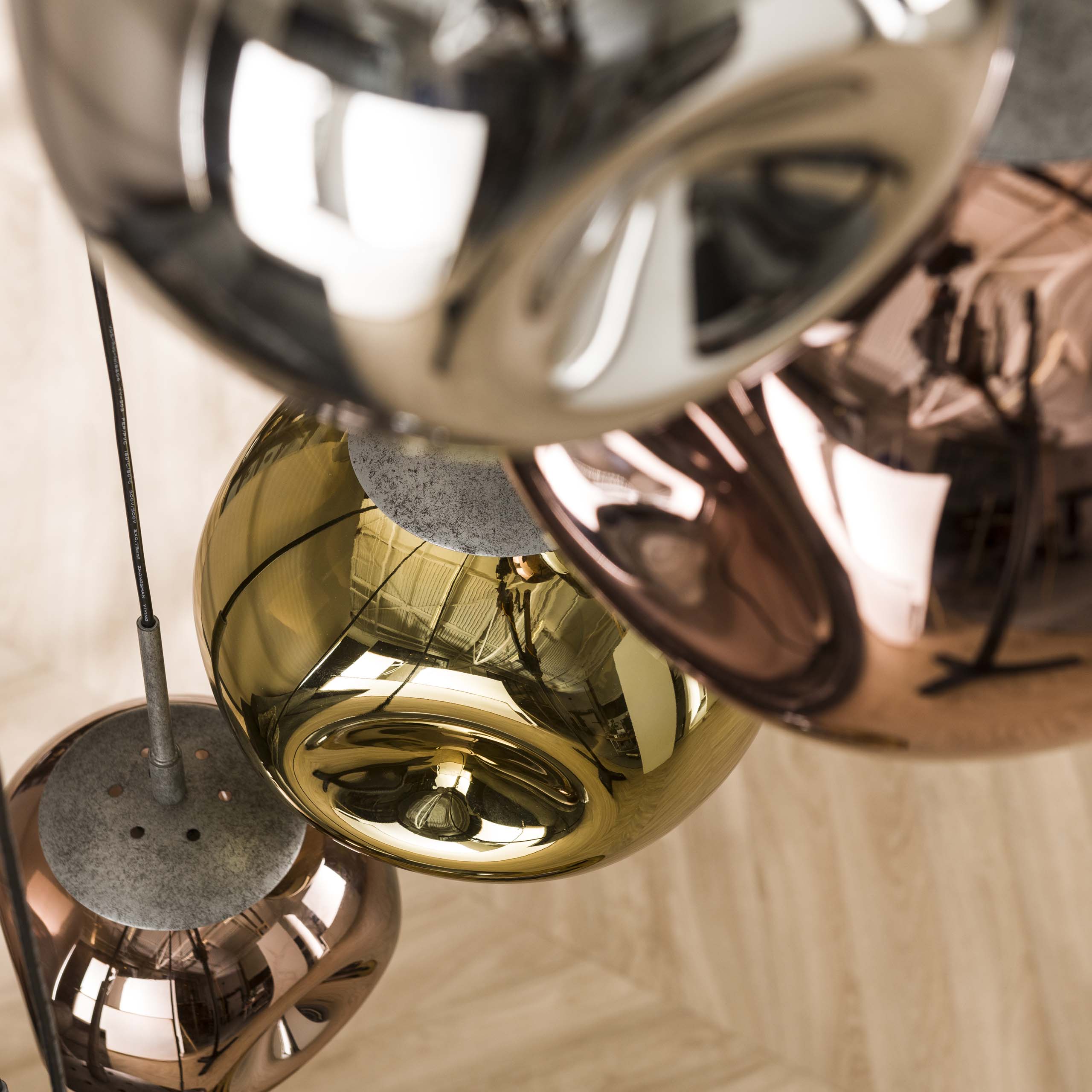 Hanglamp Stellar Getrapt 7 Lichts Oud Zilver