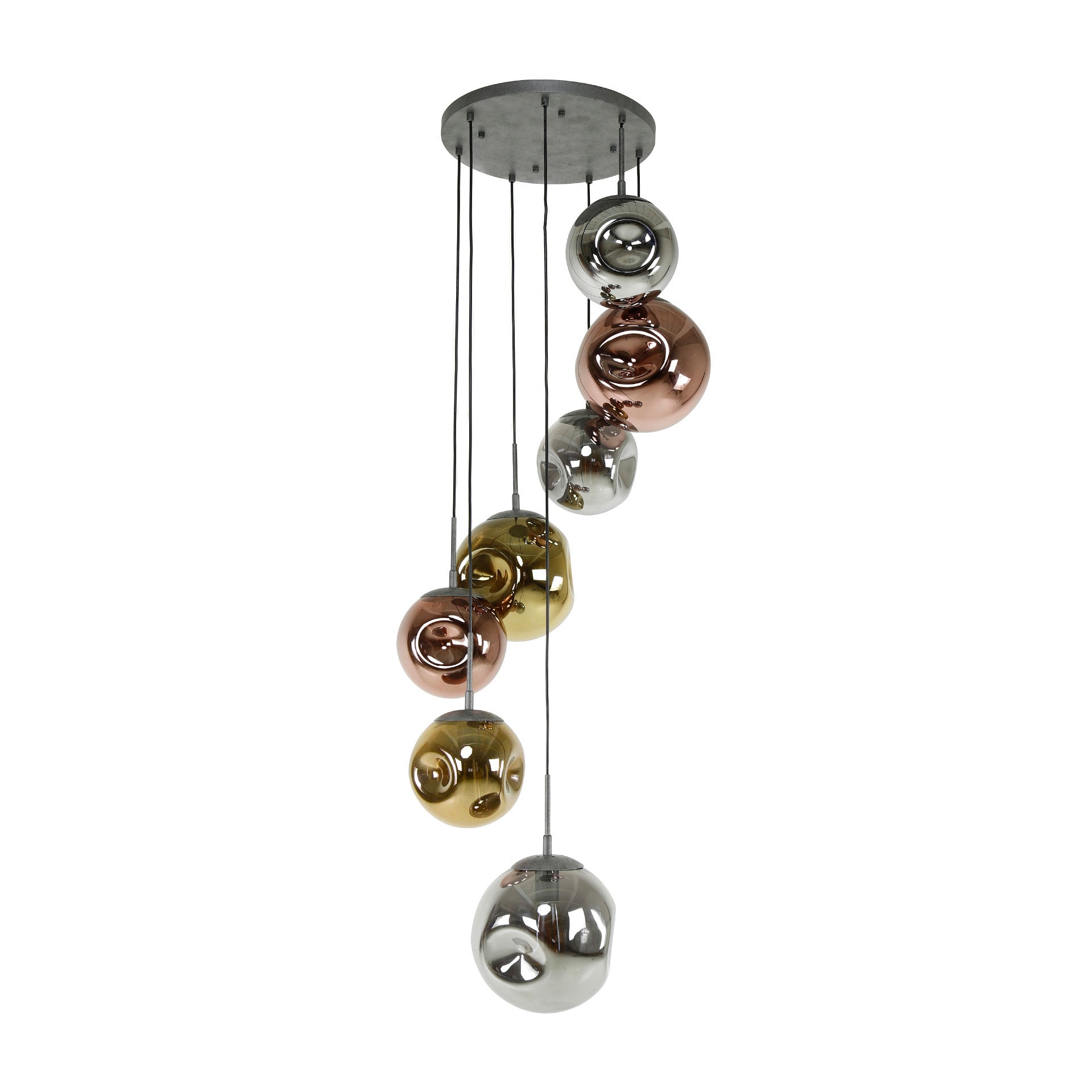 Hanglamp Stellar Getrapt 7 Lichts Oud Zilver