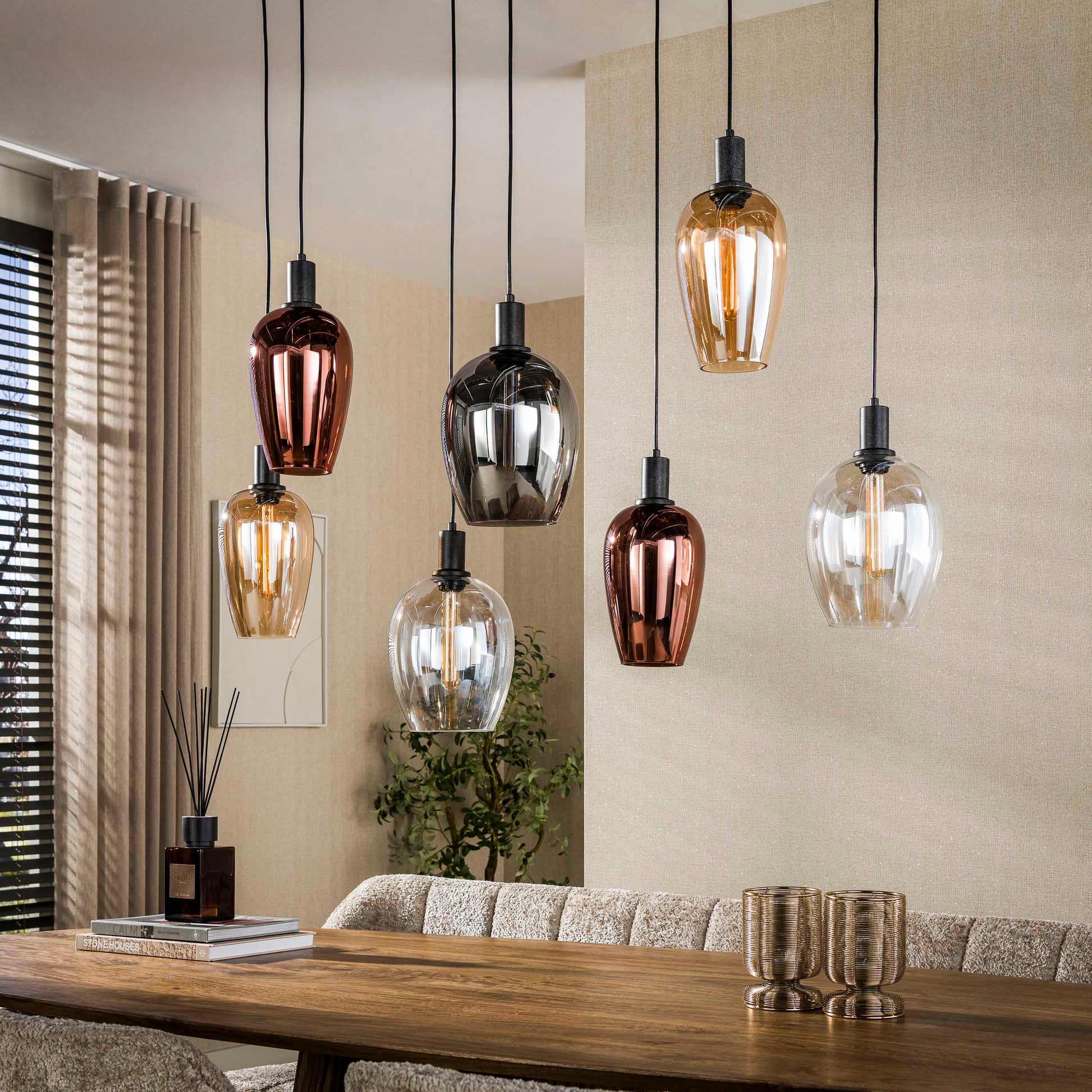 Hanglamp Amfora 7-lichts / Artic zwart