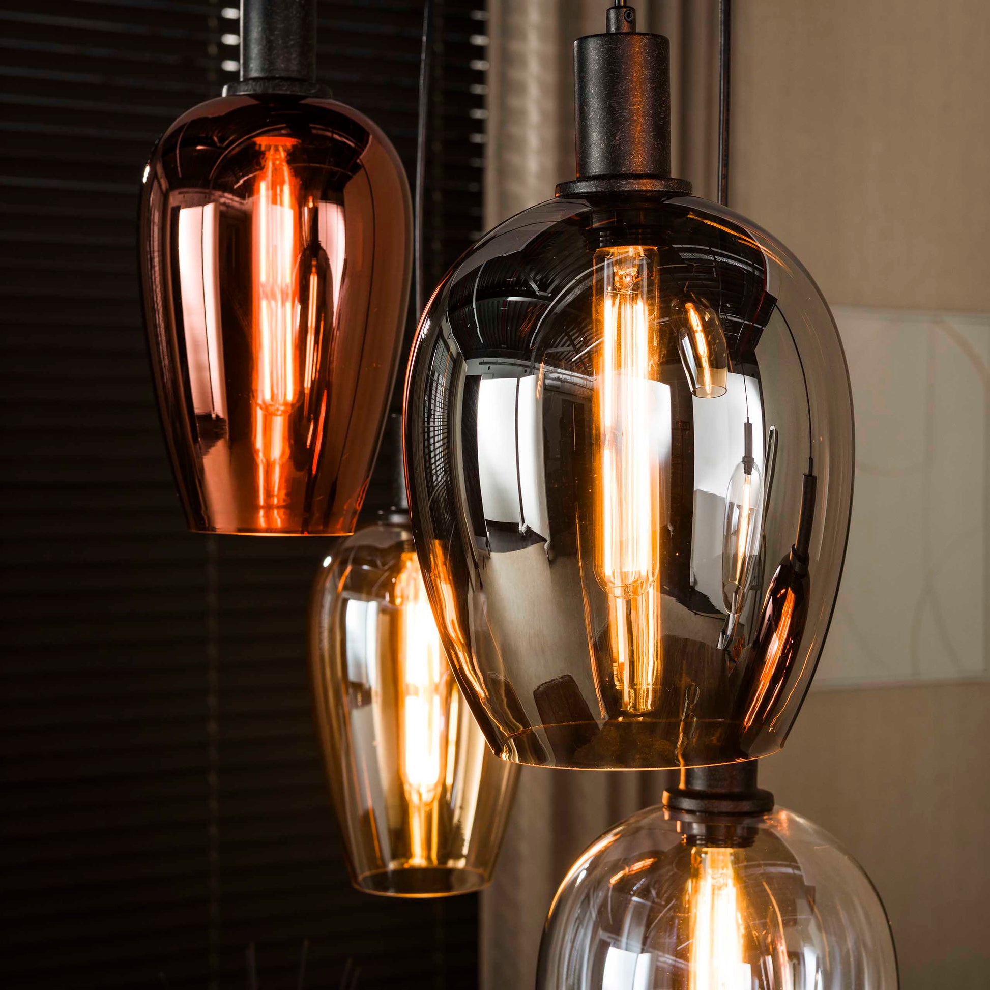 Hanglamp Amfora 7-lichts / Artic zwart