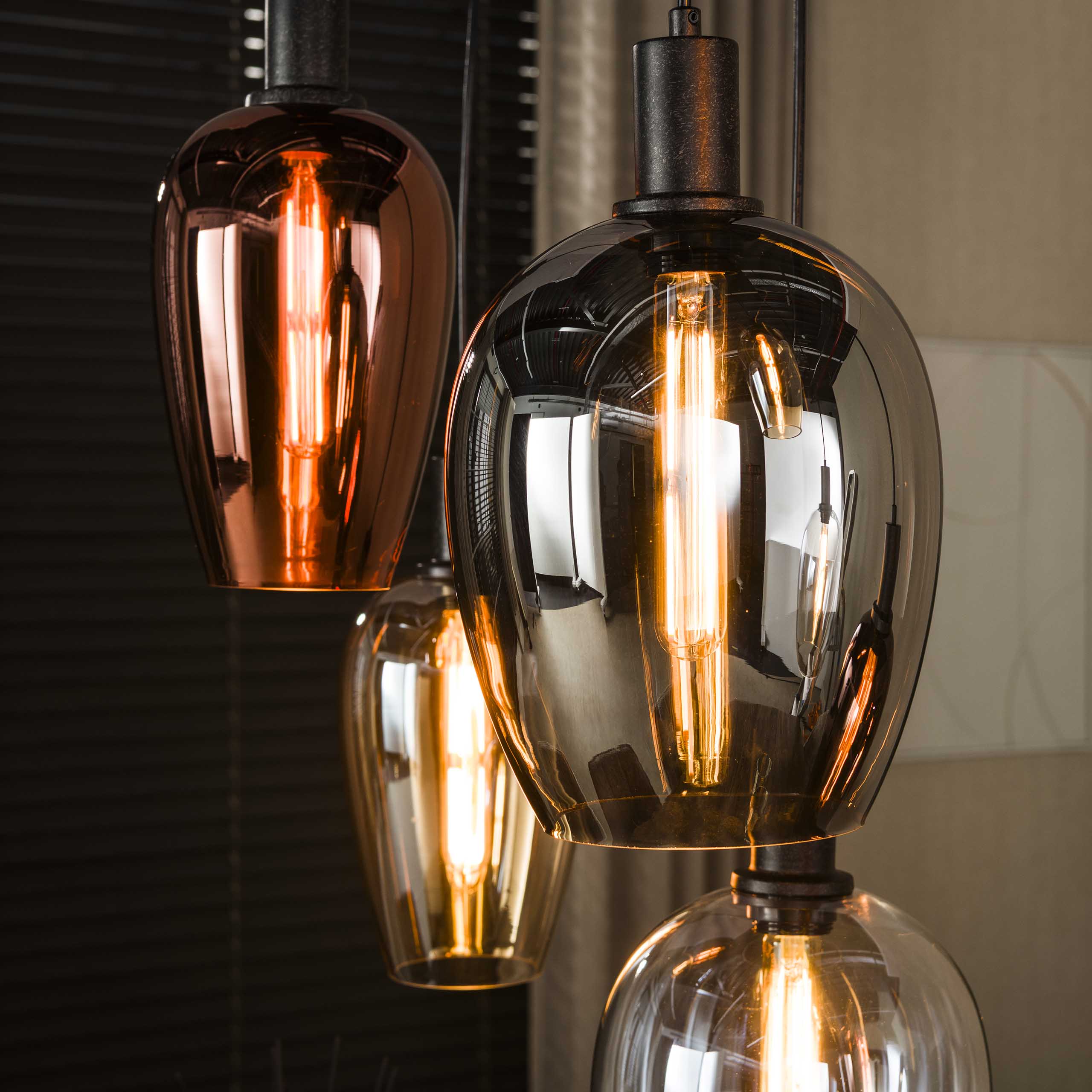 Hanglamp Amfora 7-lichts / Artic zwart
