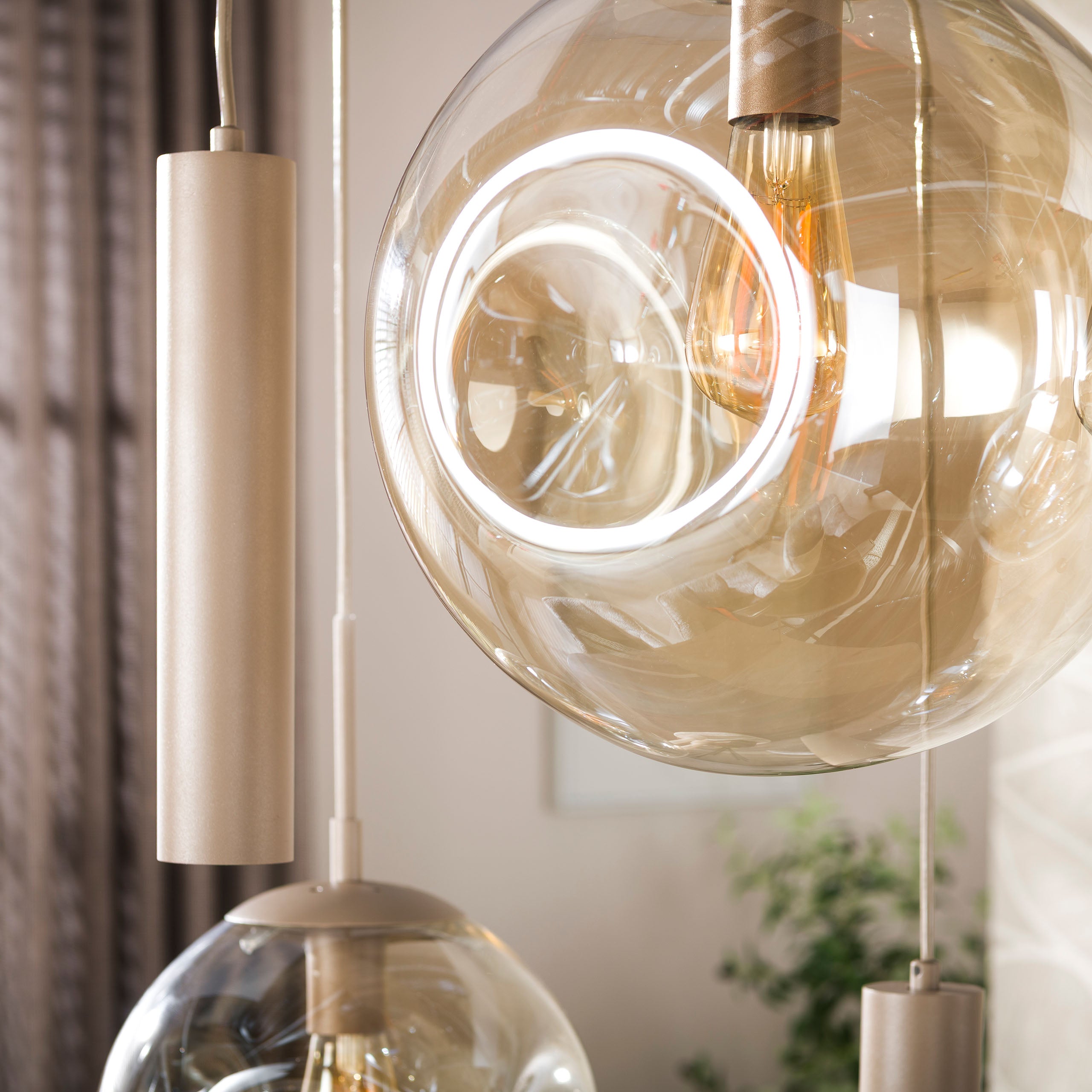 Hanglamp Stellar pendel 5+4-lichts / Beige