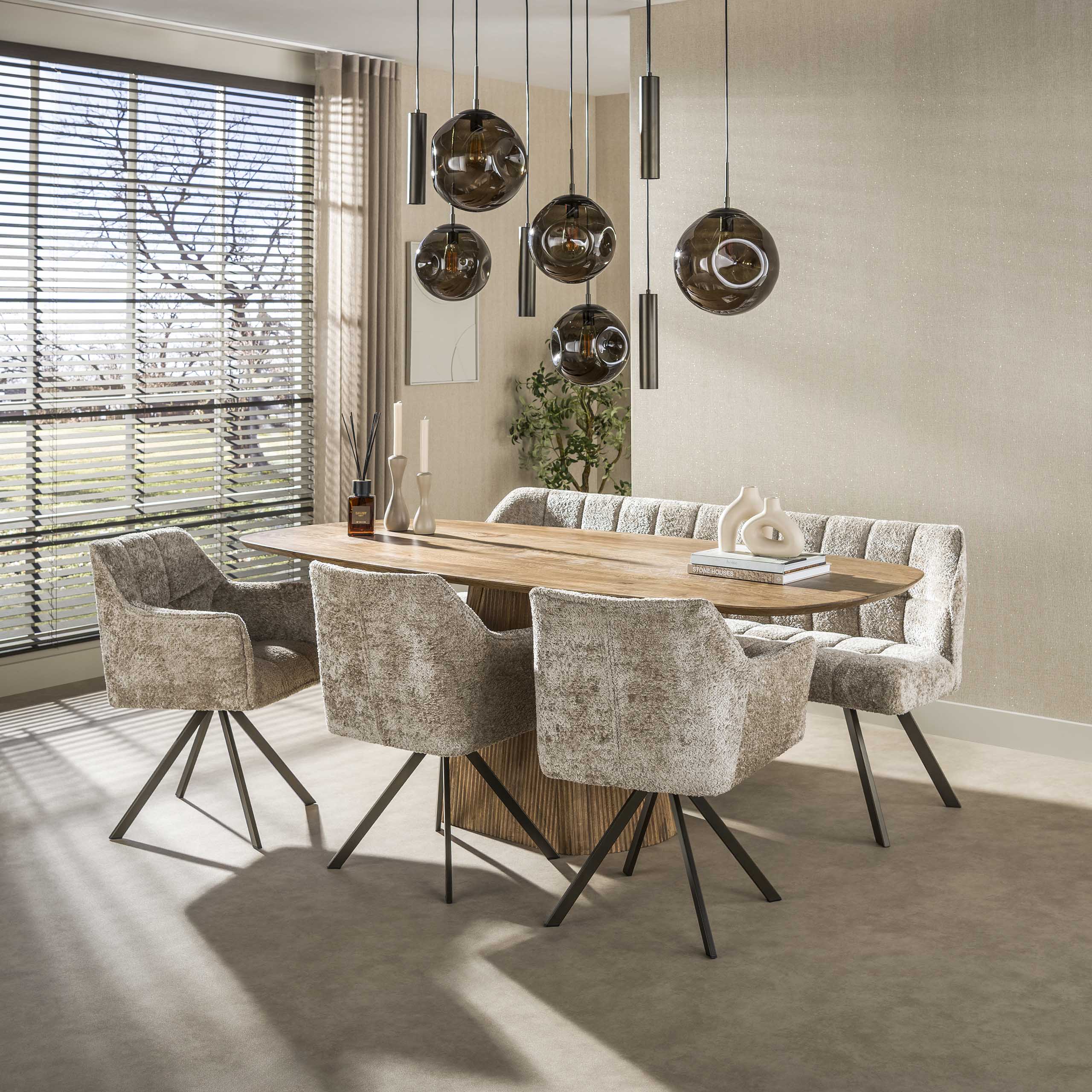 Hanglamp Stellar pendel 5+4-lichts / Sienna bruin