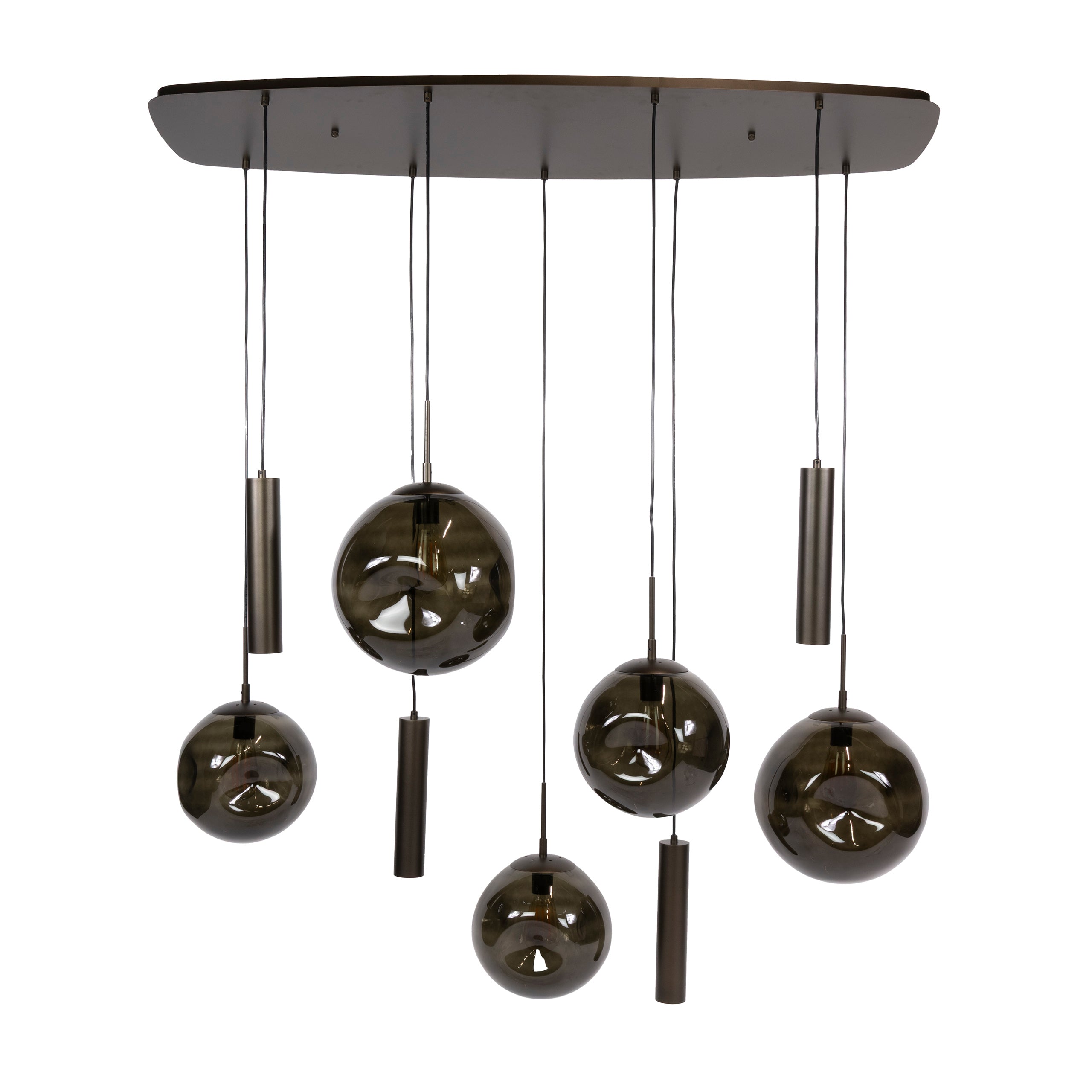 Hanglamp Stellar pendel 5+4-lichts / Sienna bruin