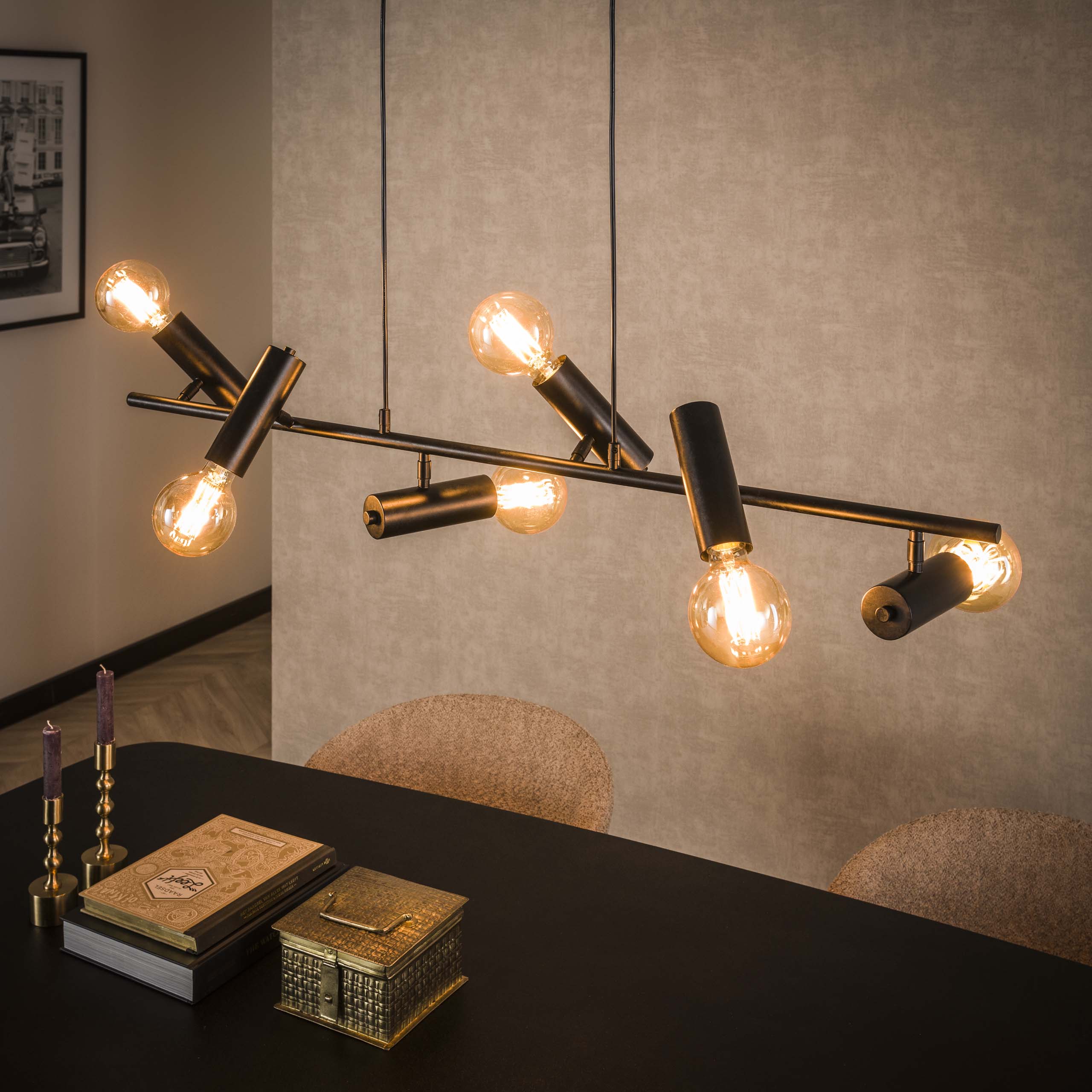 Hanglamp Point 6 Lichts Charcoal