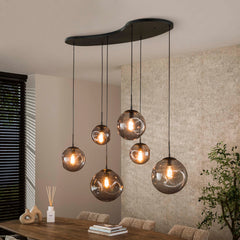 Hanglamp Stellar Black 6 Lichts Artic Zwart