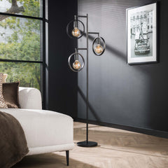 Vloerlamp Ring 3 Lichts Charcoal