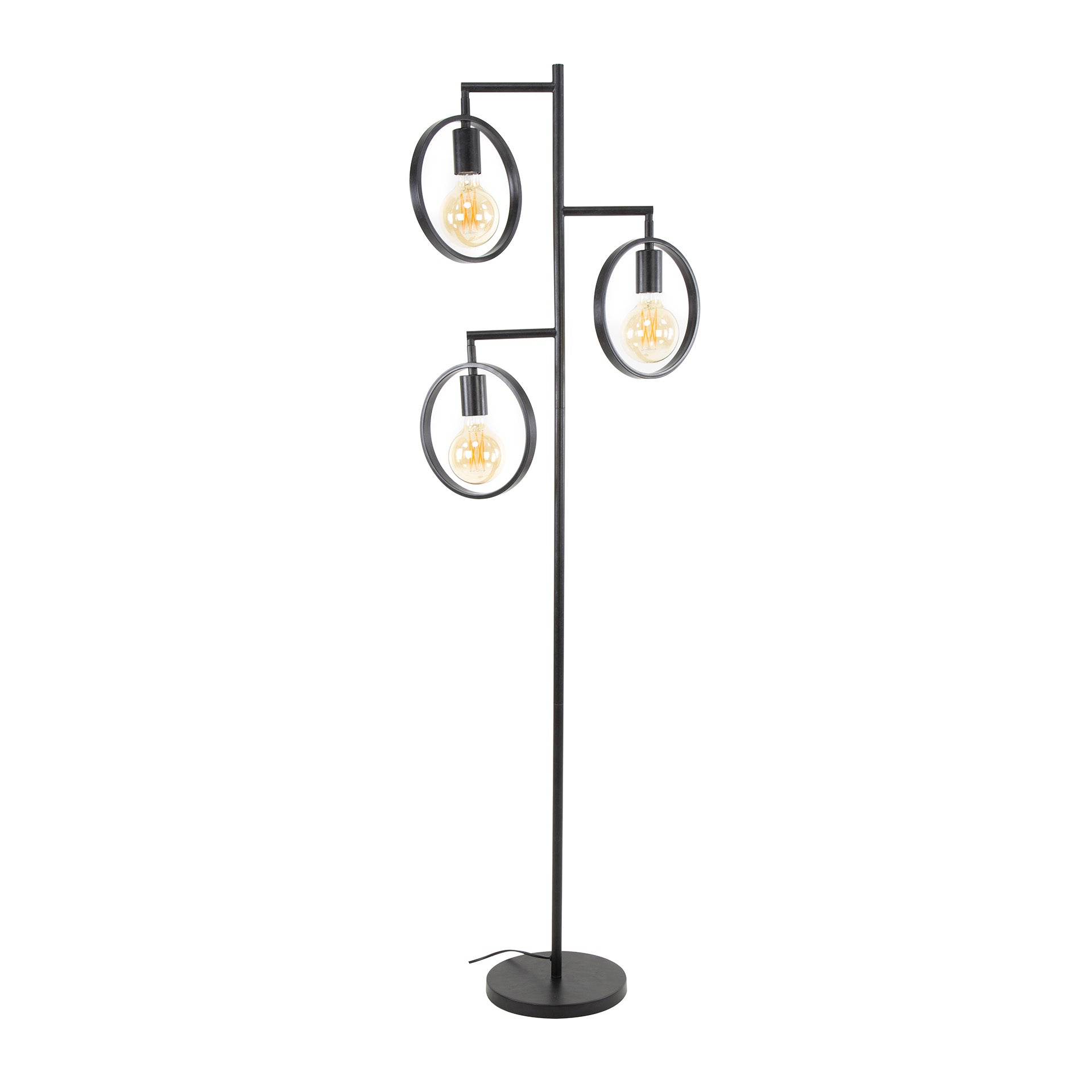 Vloerlamp Ring 3 Lichts Charcoal