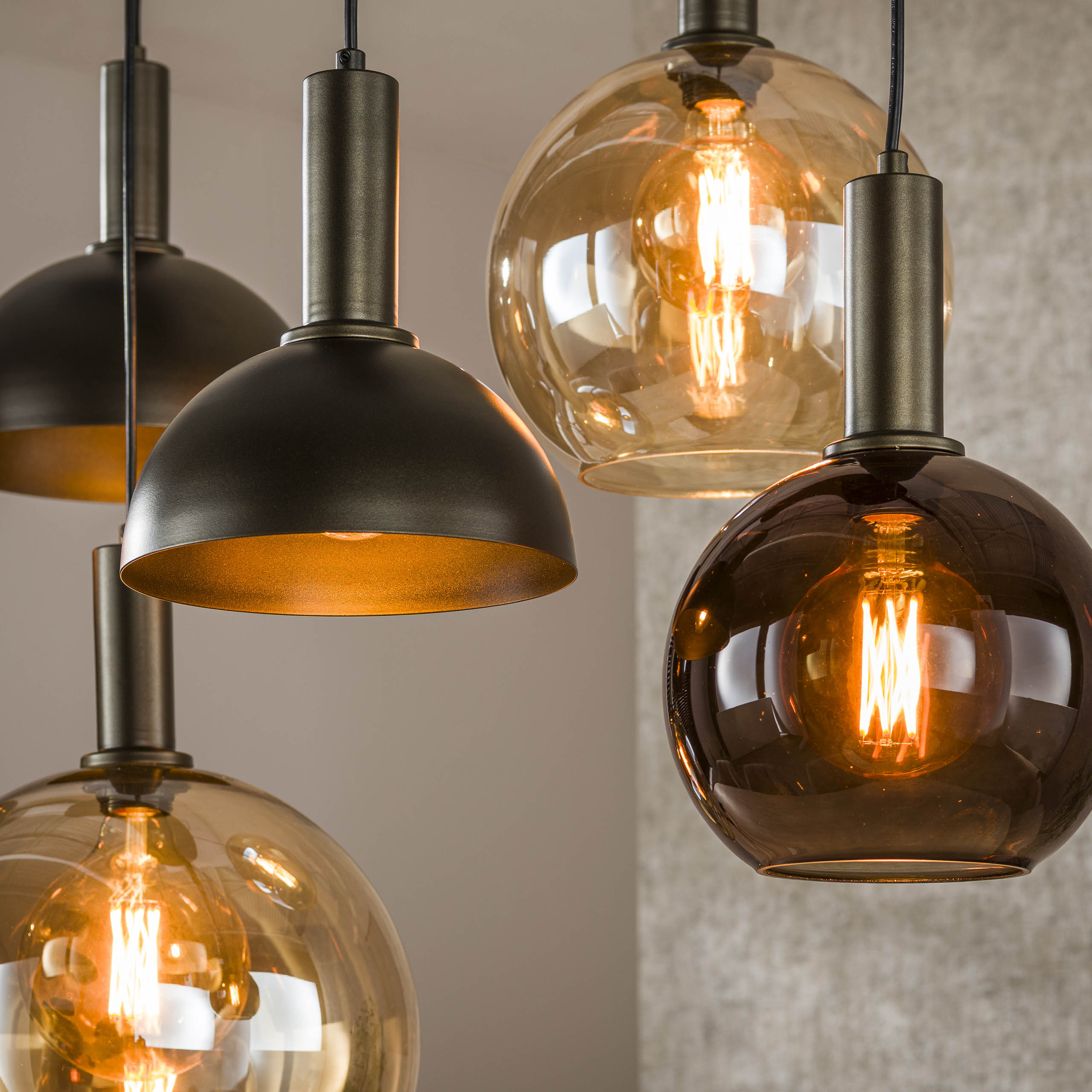 Hanglamp Cluster 4 3 Lichts Sienna Bruin