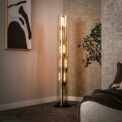 Vloerlamp Tube Glass 5 Lichts Artic Zwart