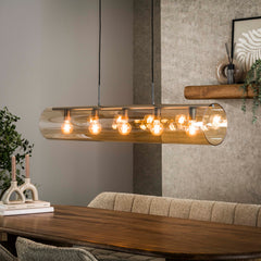 Hanglamp Tube Glass 5 Lichts Artic Zwart