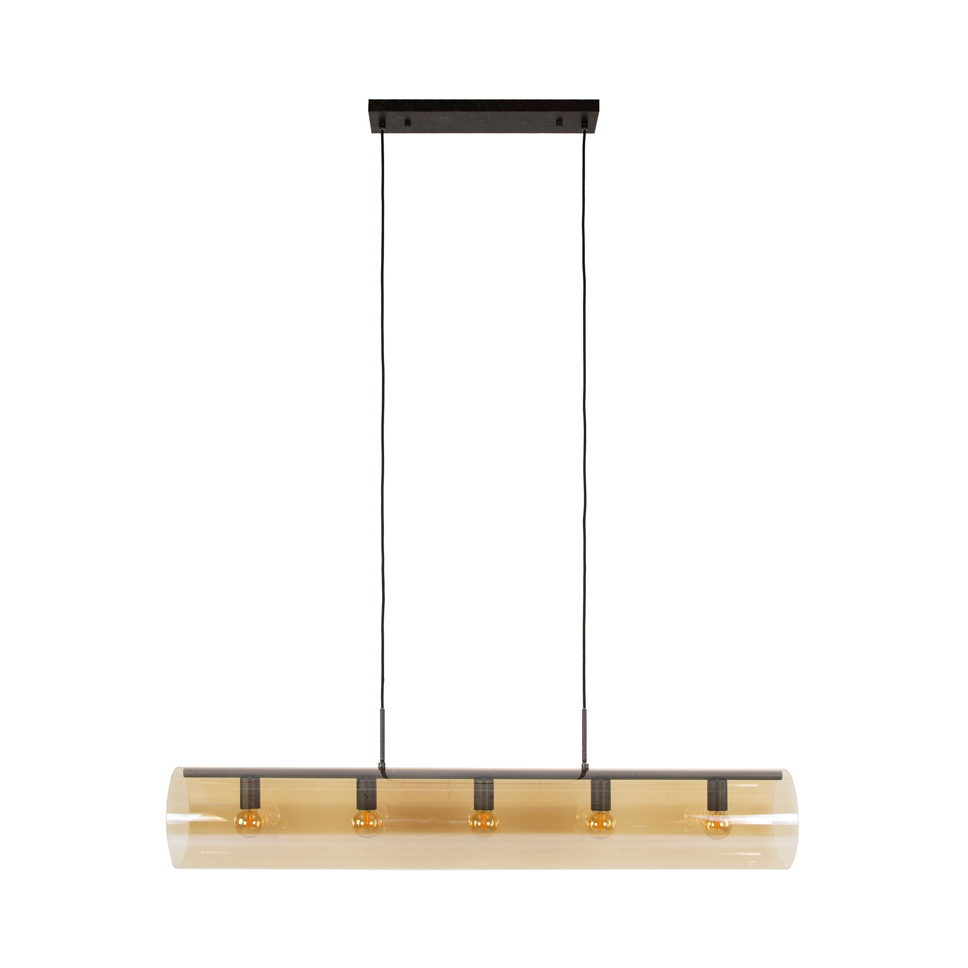 Hanglamp Tube Glass 5-lichts / Artic zwart