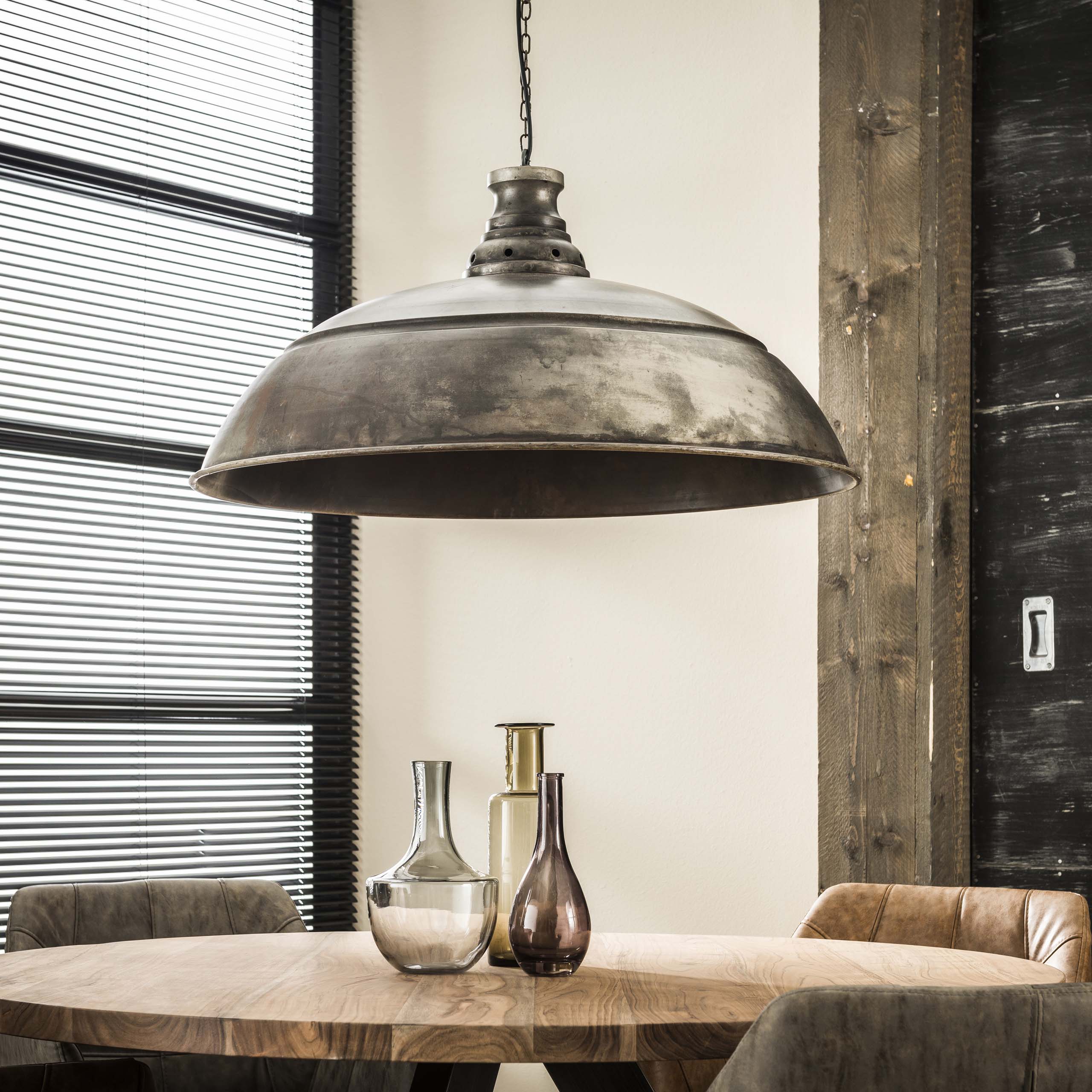 Hanglamp Industry 1 Lichts O80Cm Oud Zilver