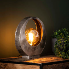 Tafellamp Full Moon 1 Lichts Oud Zilver