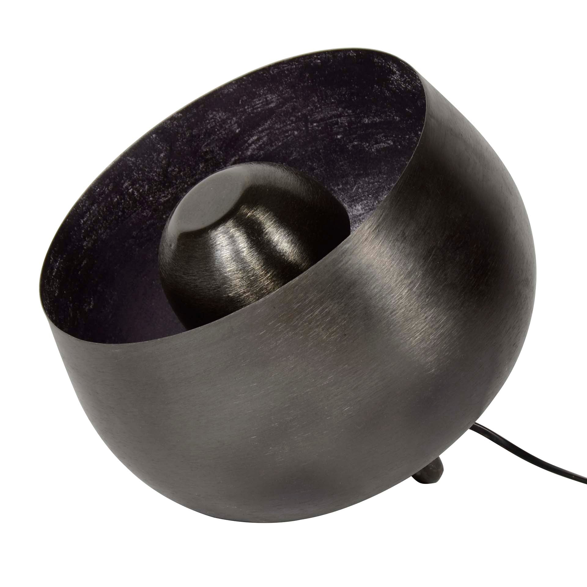 Tafellamp Basket 1 Lichts O28Cm Zwart Nikkel