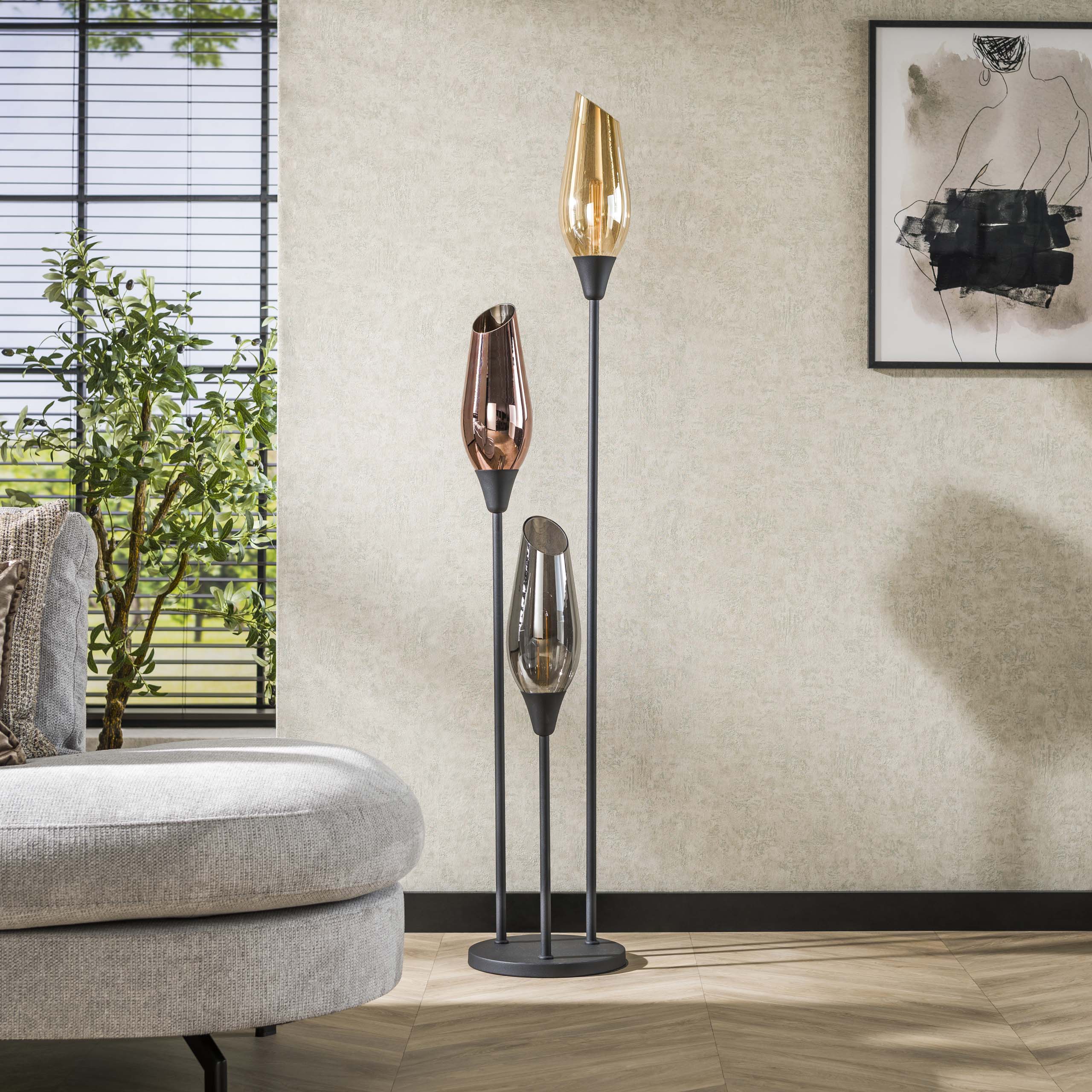 Vloerlamp Cocoon 3 Lichts Zwart
