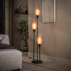 Vloerlamp Cocoon 3-lichts / Sienna bruin-frosted