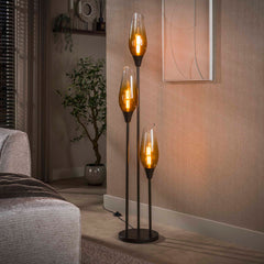 Vloerlamp Cocoon 3-lichts / Sienna bruin-shaded