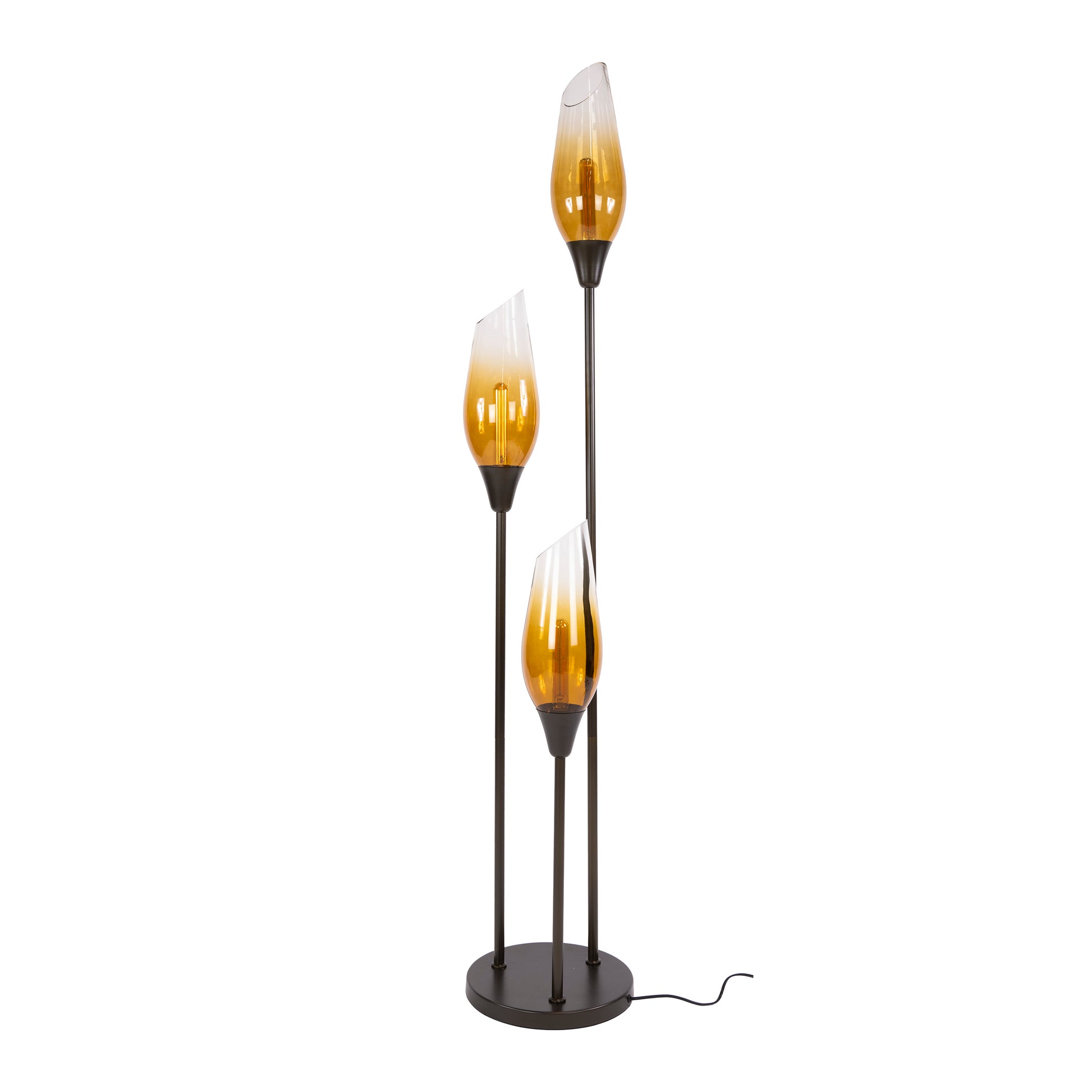 Vloerlamp Cocoon 3-lichts / Sienna bruin-shaded