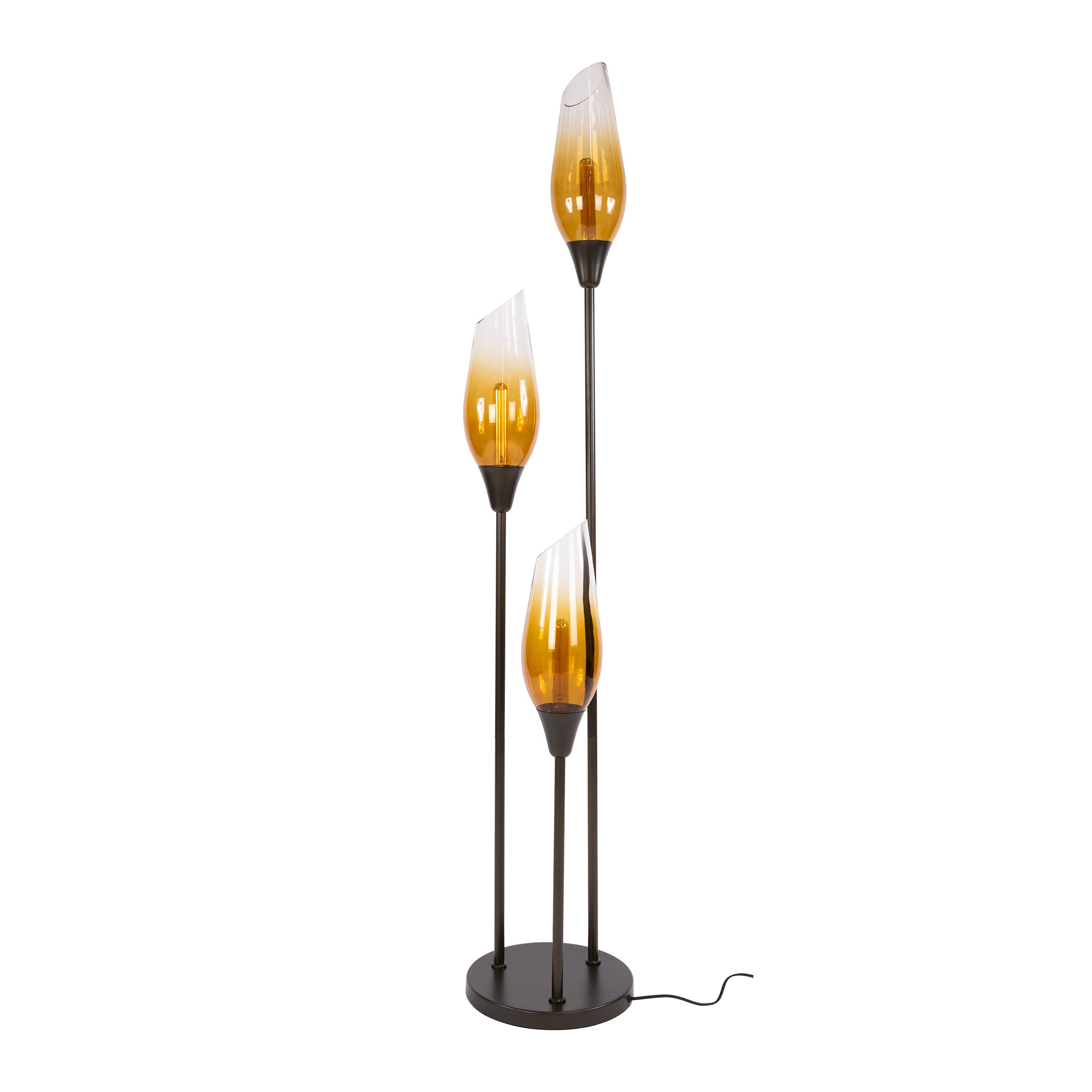 Vloerlamp Cocoon 3-lichts / Sienna bruin-shaded