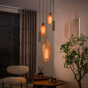Hanglamp Cocoon pendel getrapt 5-lichts / Sienna bruin-frosted