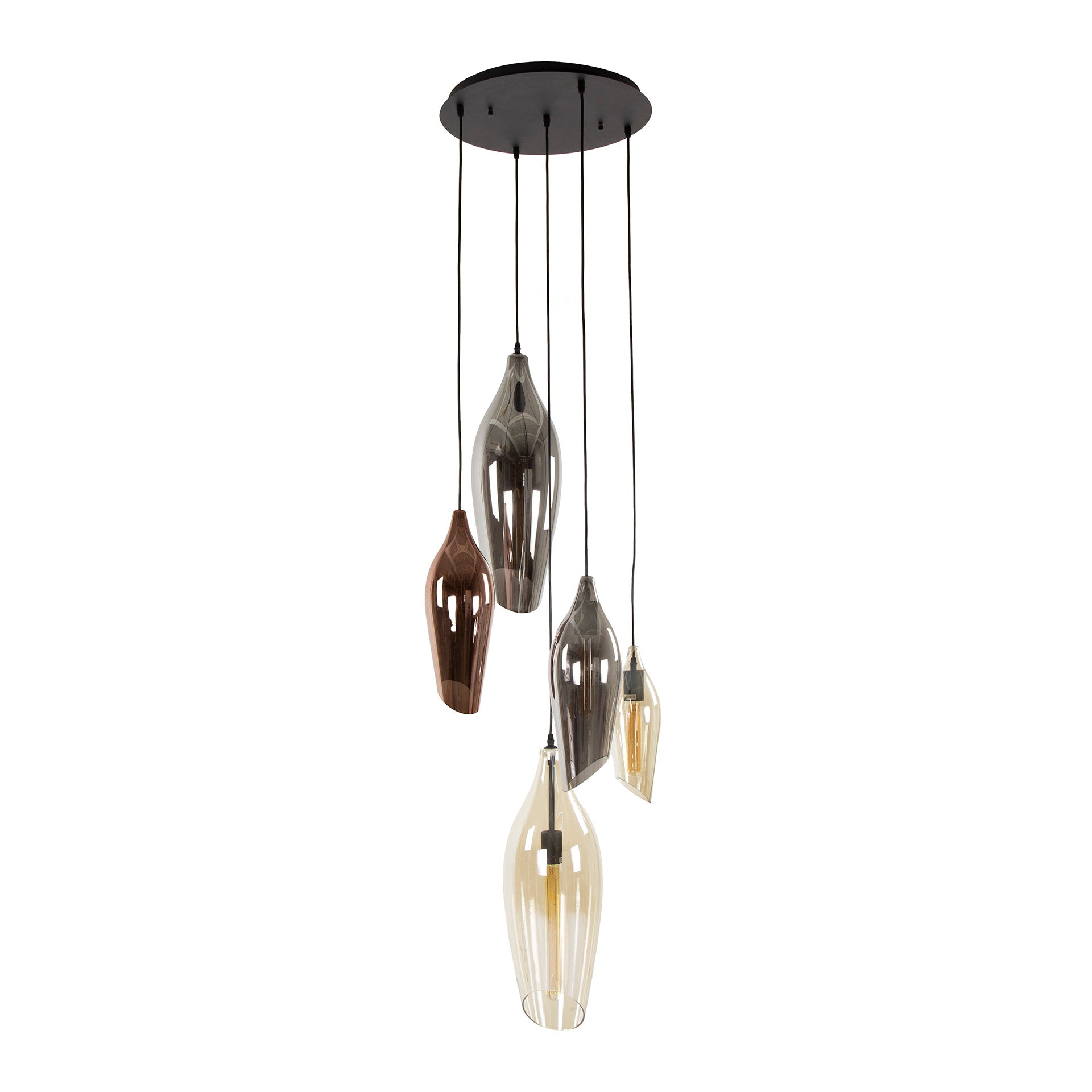 Hanglamp Cocoon Getrapt 5 Lichts Zwart