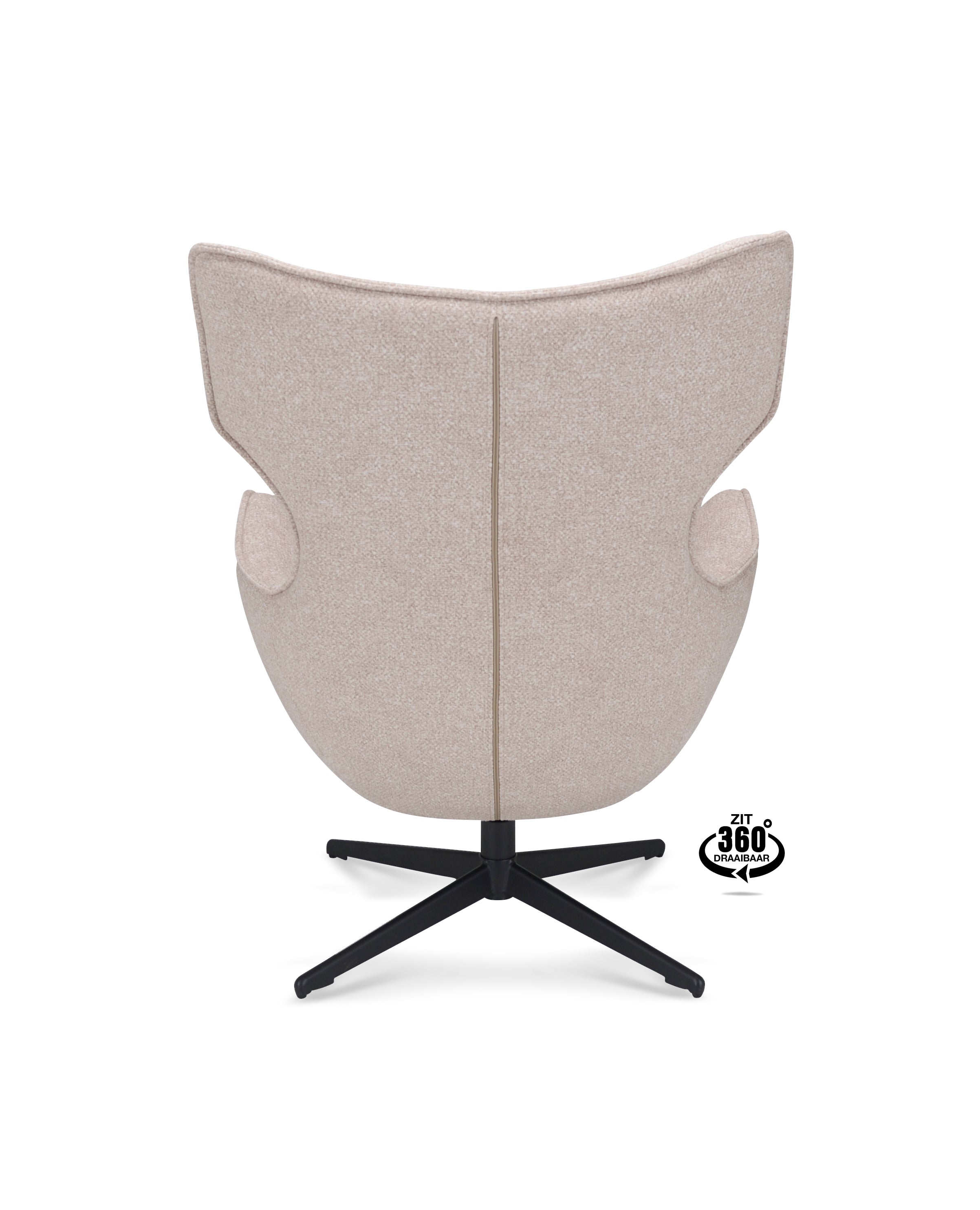 Fauteuil Brantford Stof Leo 26 Sand Poot Zwart 360° Draaibaar