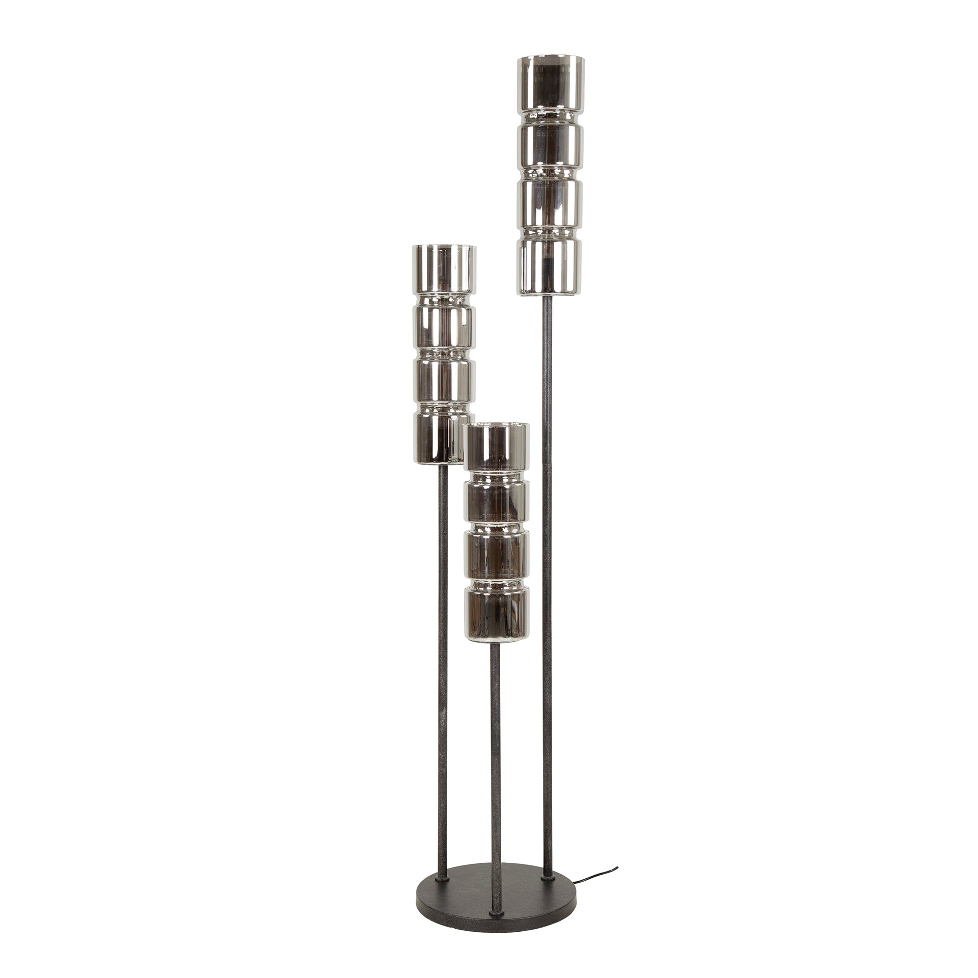 Vloerlamp Cylinder Glass Getrapt 3 Lichts Artic Zwart