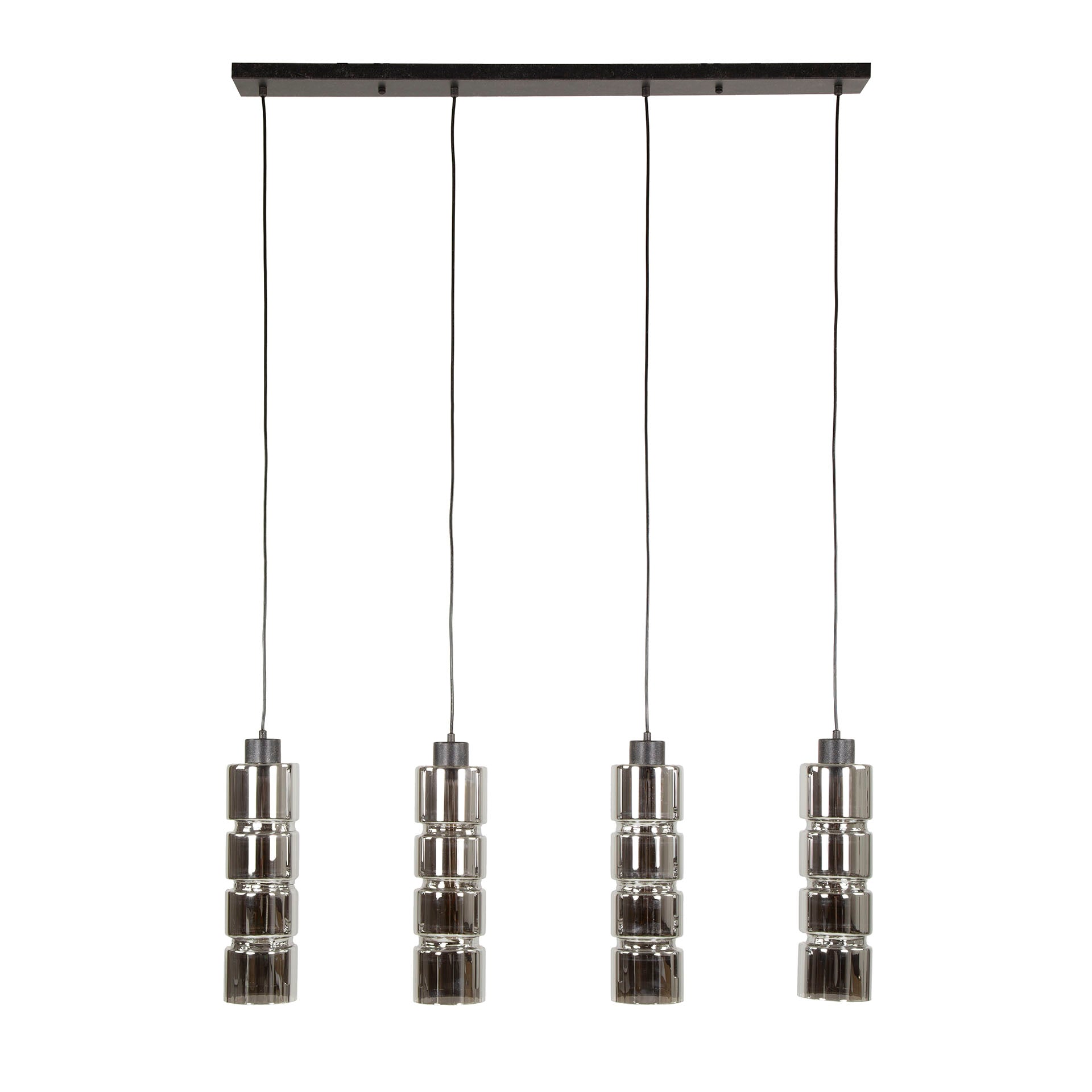 Hanglamp Cylinder Glass 4 Lichts Artic Zwart