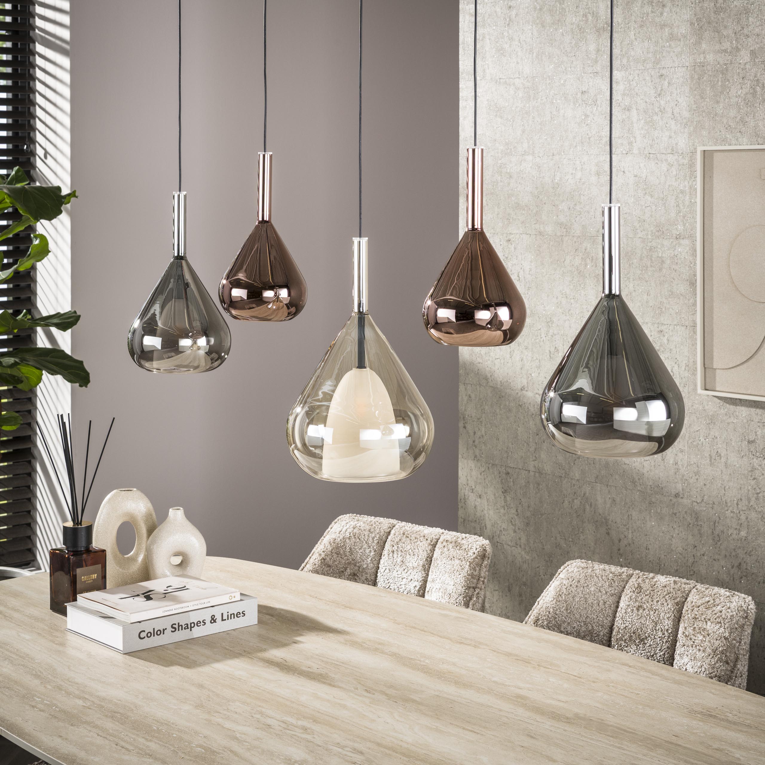Hanglamp Wings 5 Lichts Zwart
