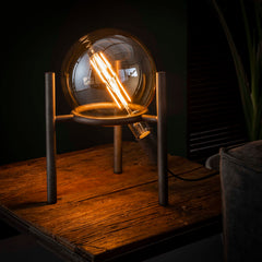 Tafellamp Saturn O20Cm Lichtbron 1 Lichts Oud Zilver